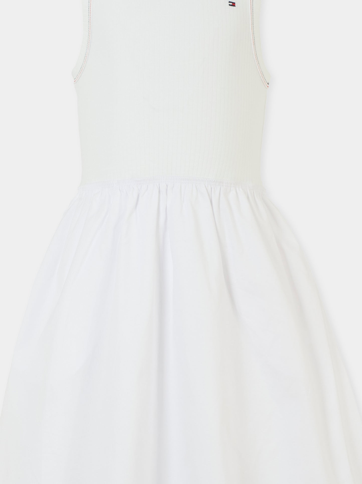 Vestito bianco per bambina con bandierina,Tommy Hilfiger Junior,KG0KG08474 YBR