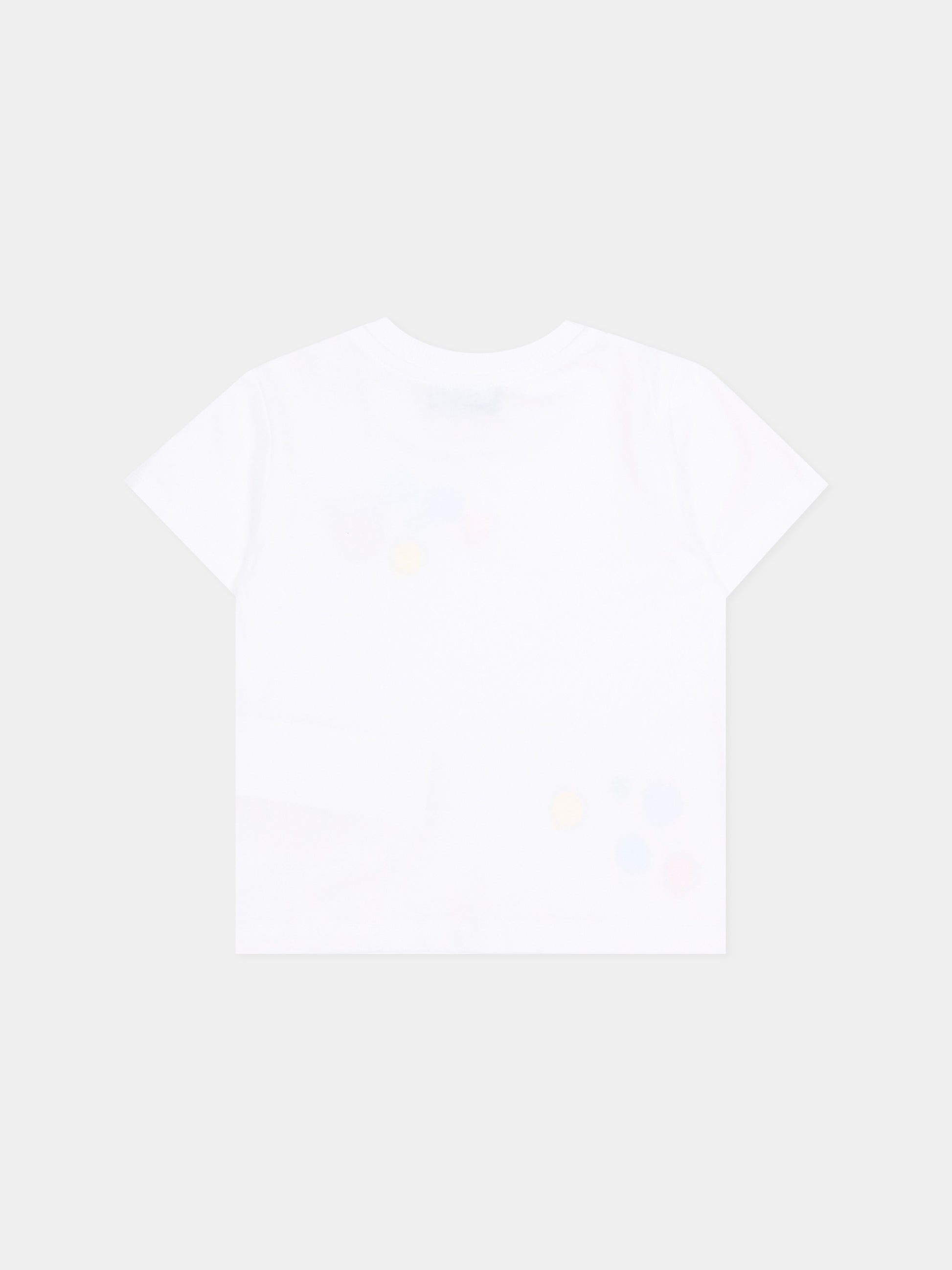 T-Shirt bianca per neonato con Teddy Bear,Moschino Kids,M5M047 LAA03 10101