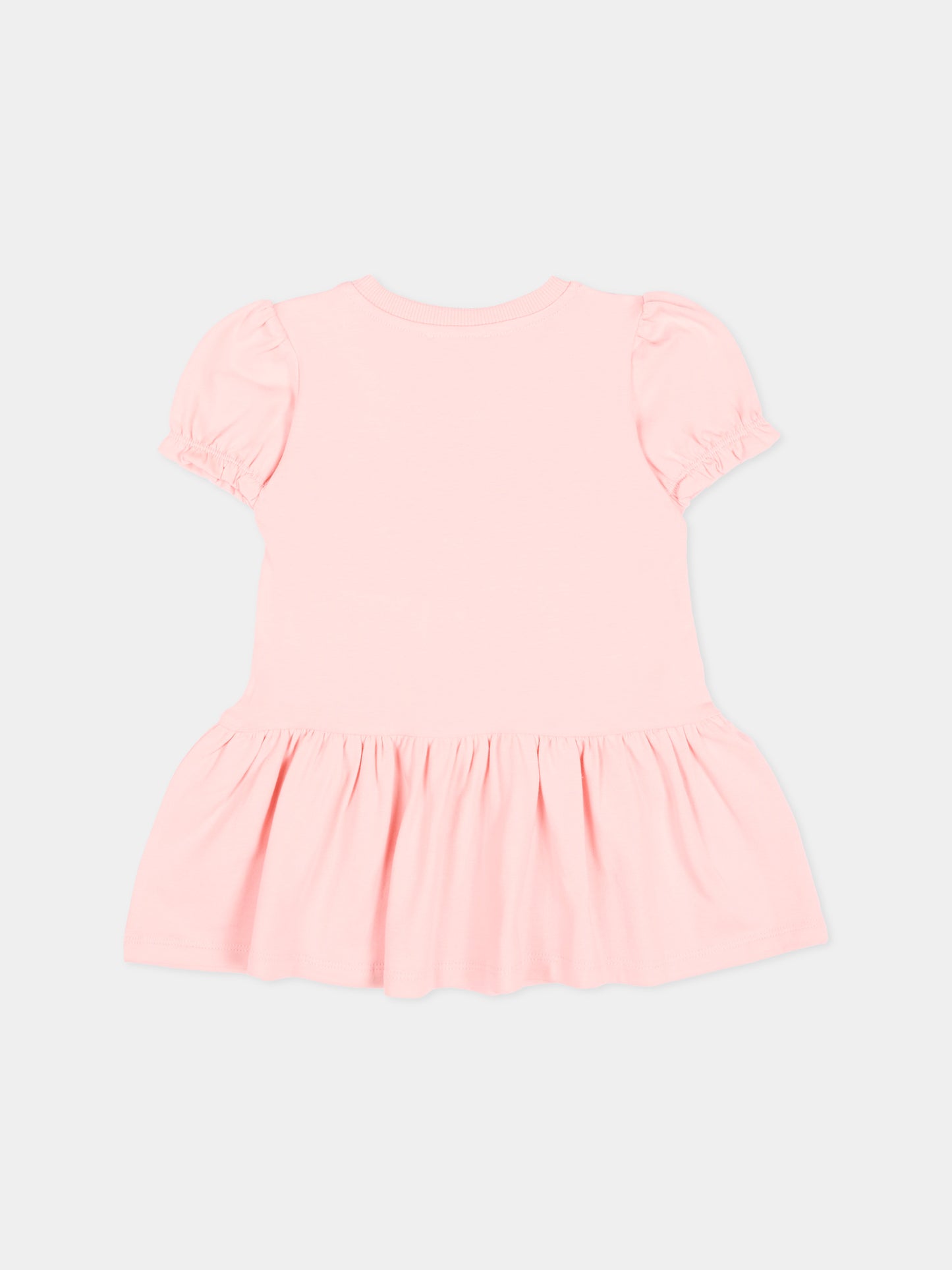 Vestito rosa per neonata con logo e Teddy Bear,Moschino Kids,MAV0C7 LBA00 50209