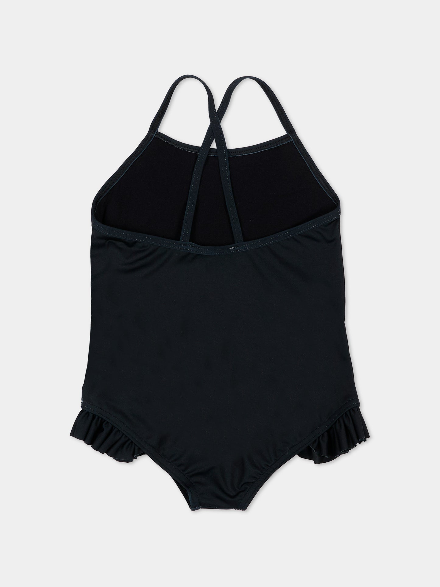 Costume intero nero per neonata con Teddy Bear,Moschino Kids,MBL00G LKA11 60100