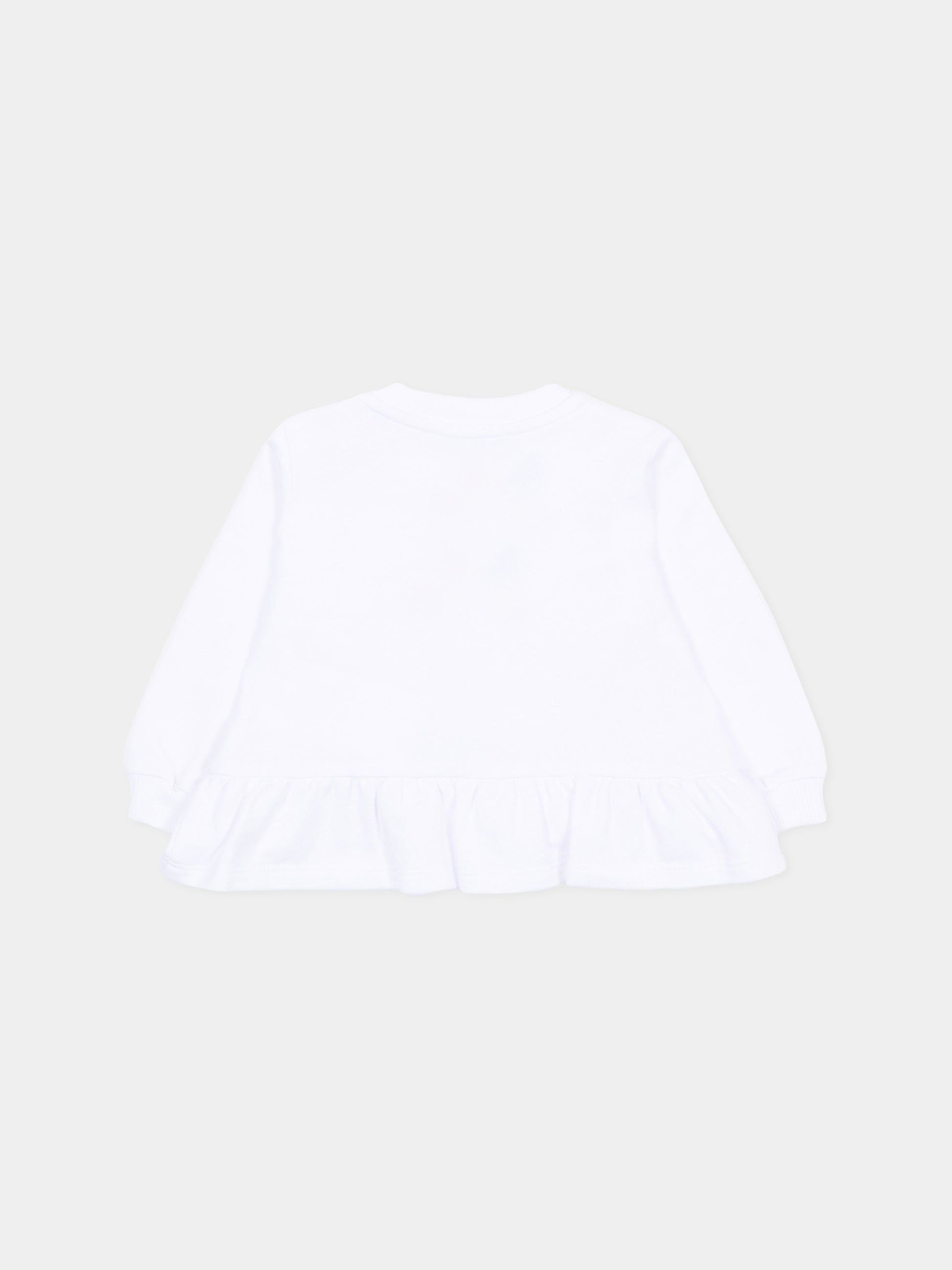 Felpa bianca per neonata con Teddy Bear,Moschino Kids,MDF035 LDA00 10101