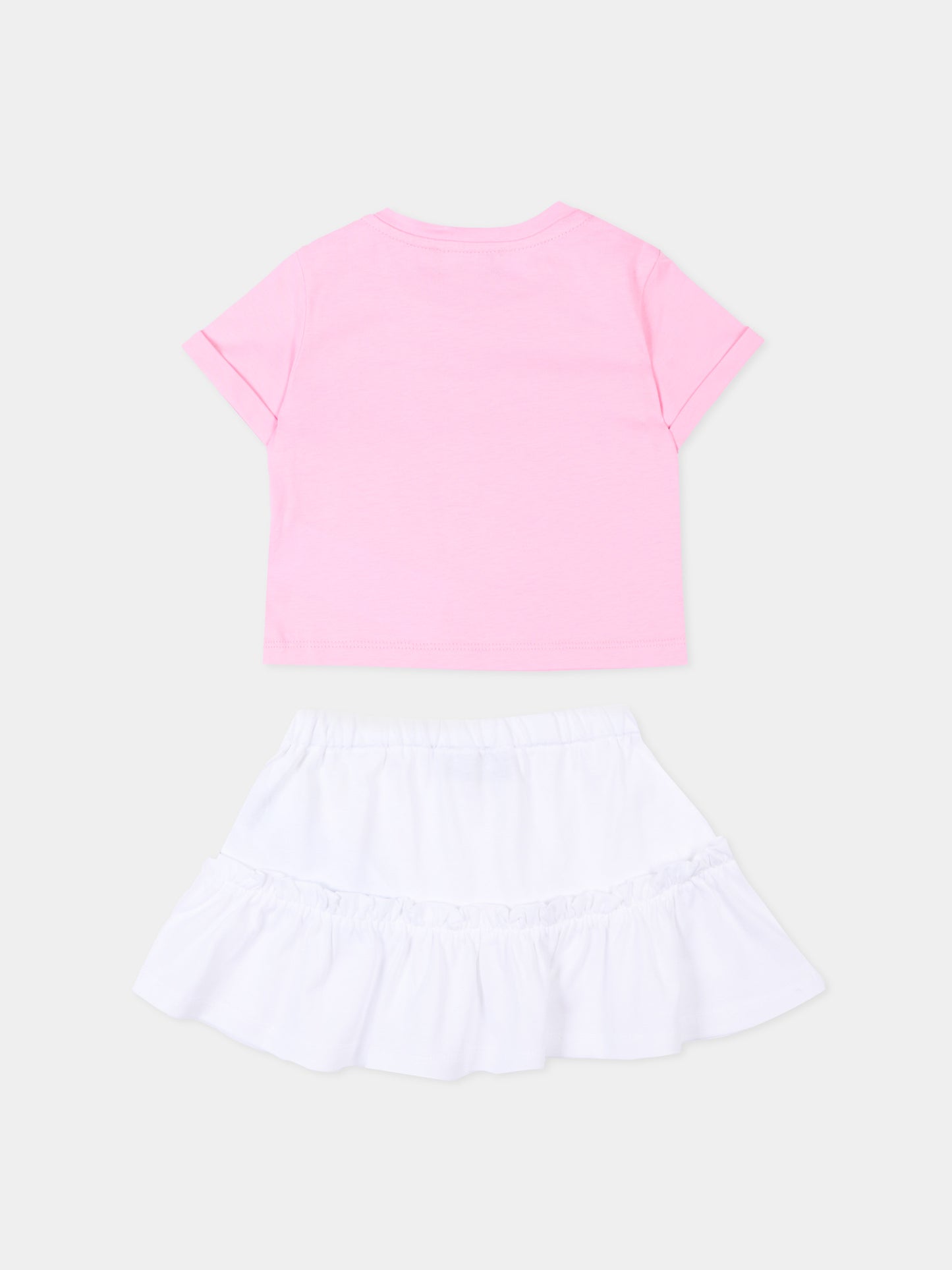 Completo sportivo rosa per neonata con Teddy Bear,Moschino Kids,MDG01T LAA02 84326