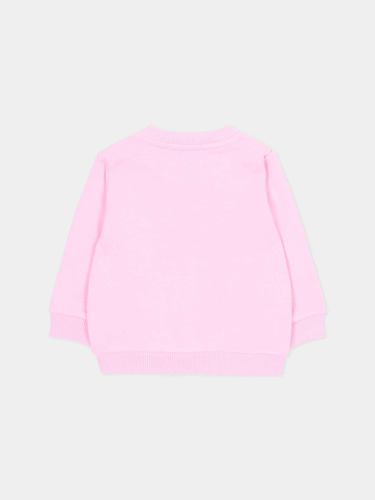 Felpa rosa per neonata con Teddy Bear,Moschino Kids,MGF02K LCA52 51473