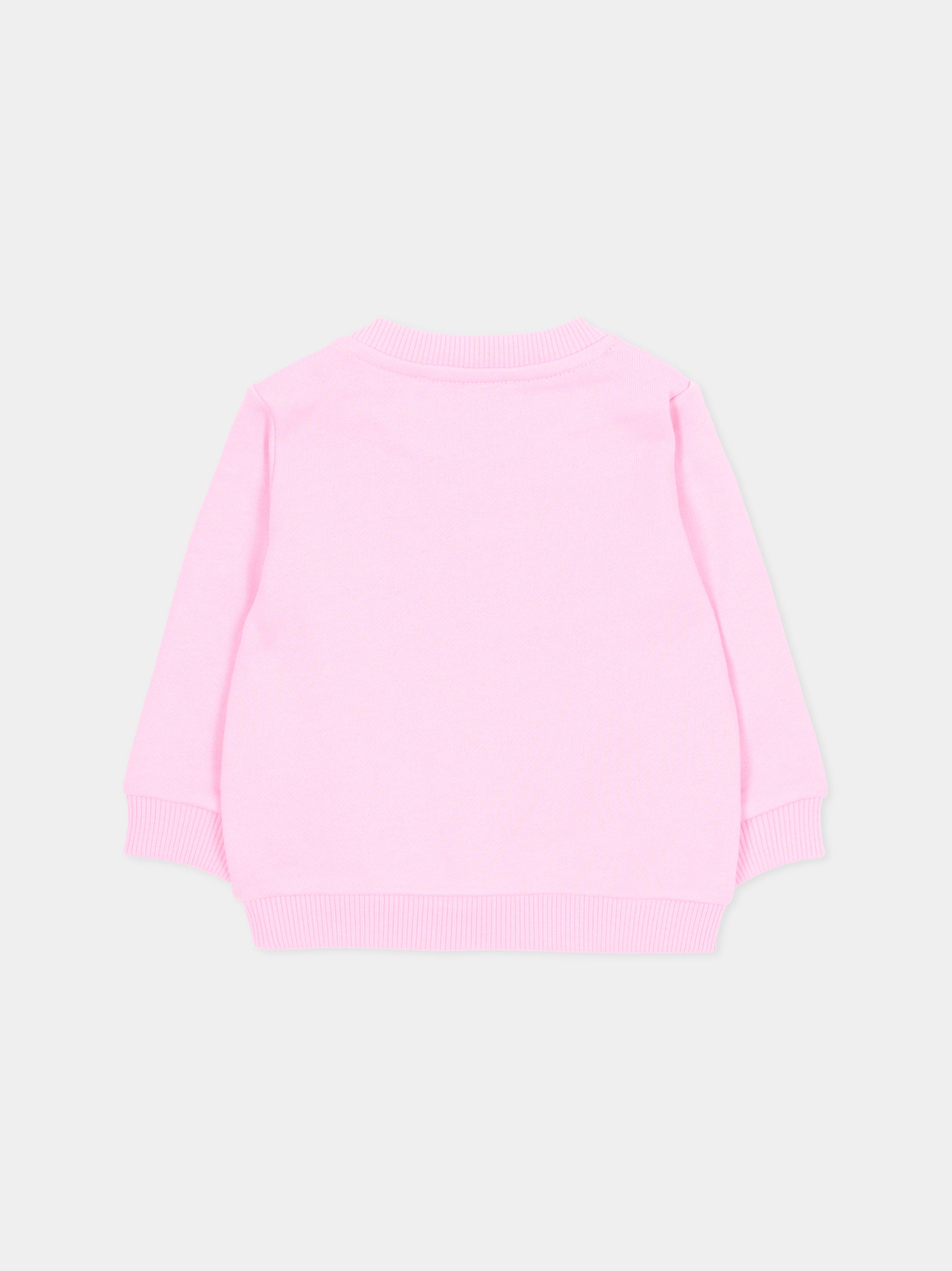 Felpa rosa per neonata con Teddy Bear,Moschino Kids,MGF02K LCA52 51473