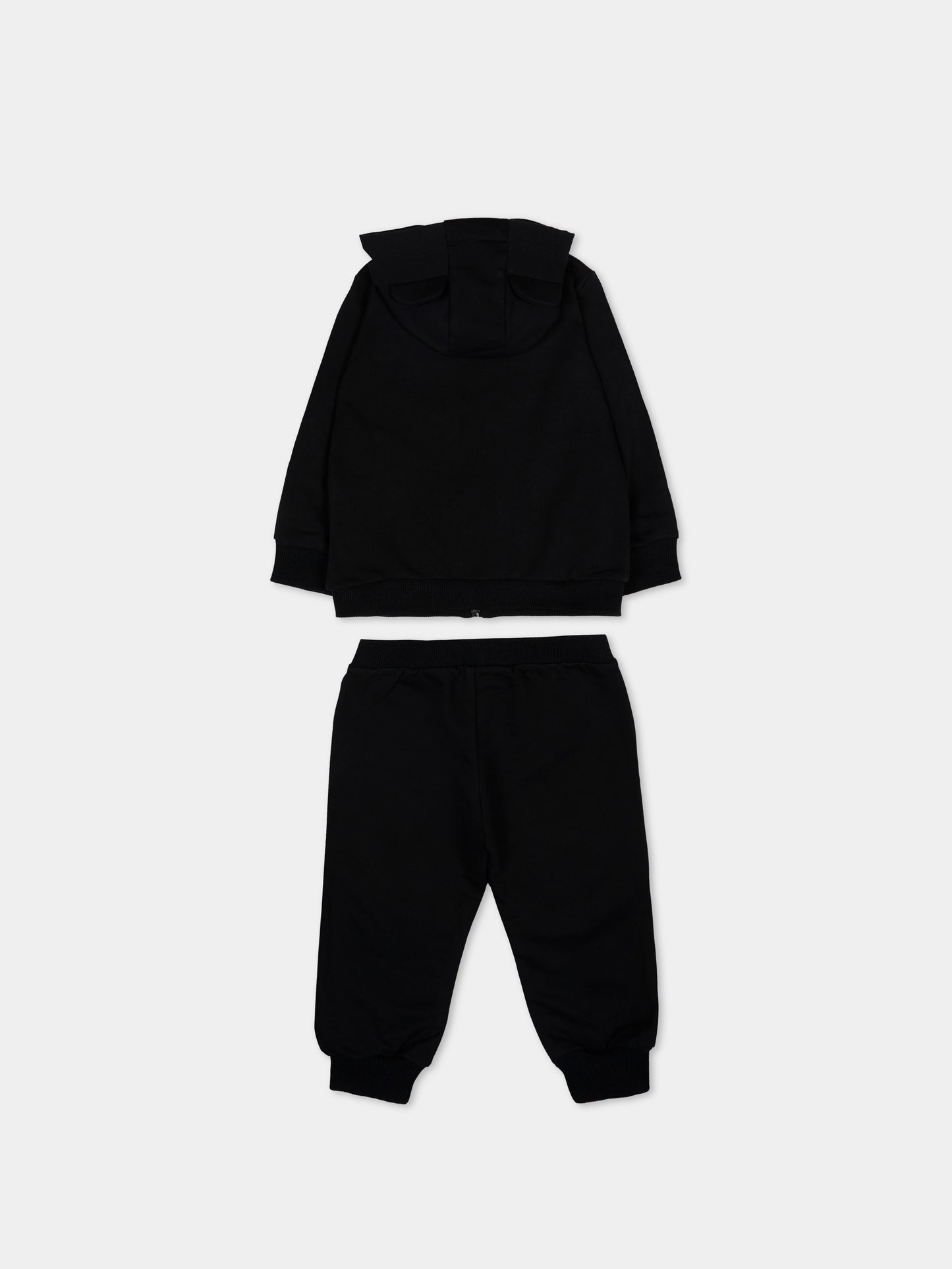 Completo sportivo nero per neonati con Teddy Bear,Moschino Kids,MMK05D LCA19 60100