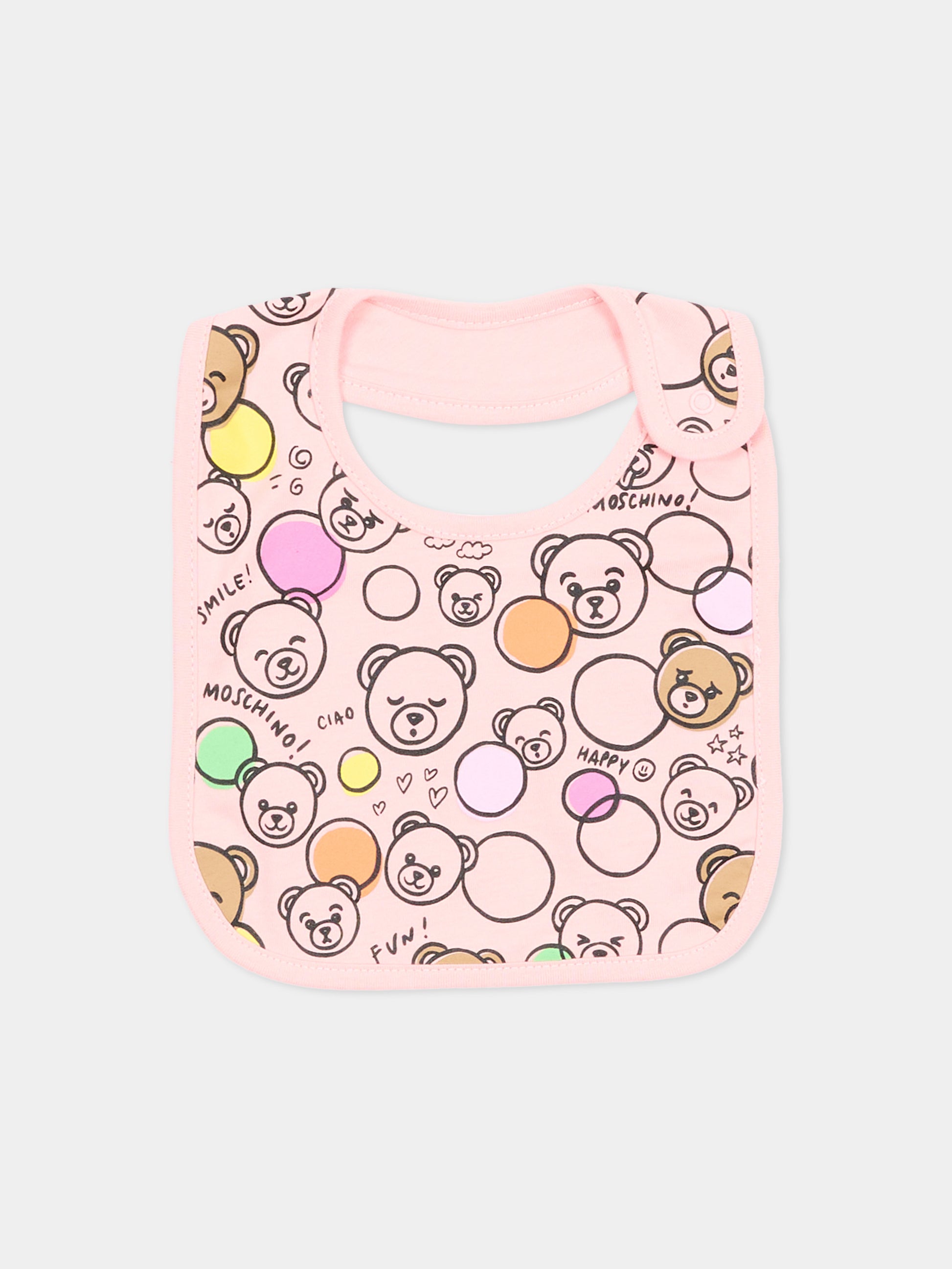 Set bavaglini multicolor per neonati con Teddy Bear,Moschino Kids,MMY062 LAB5A 83681