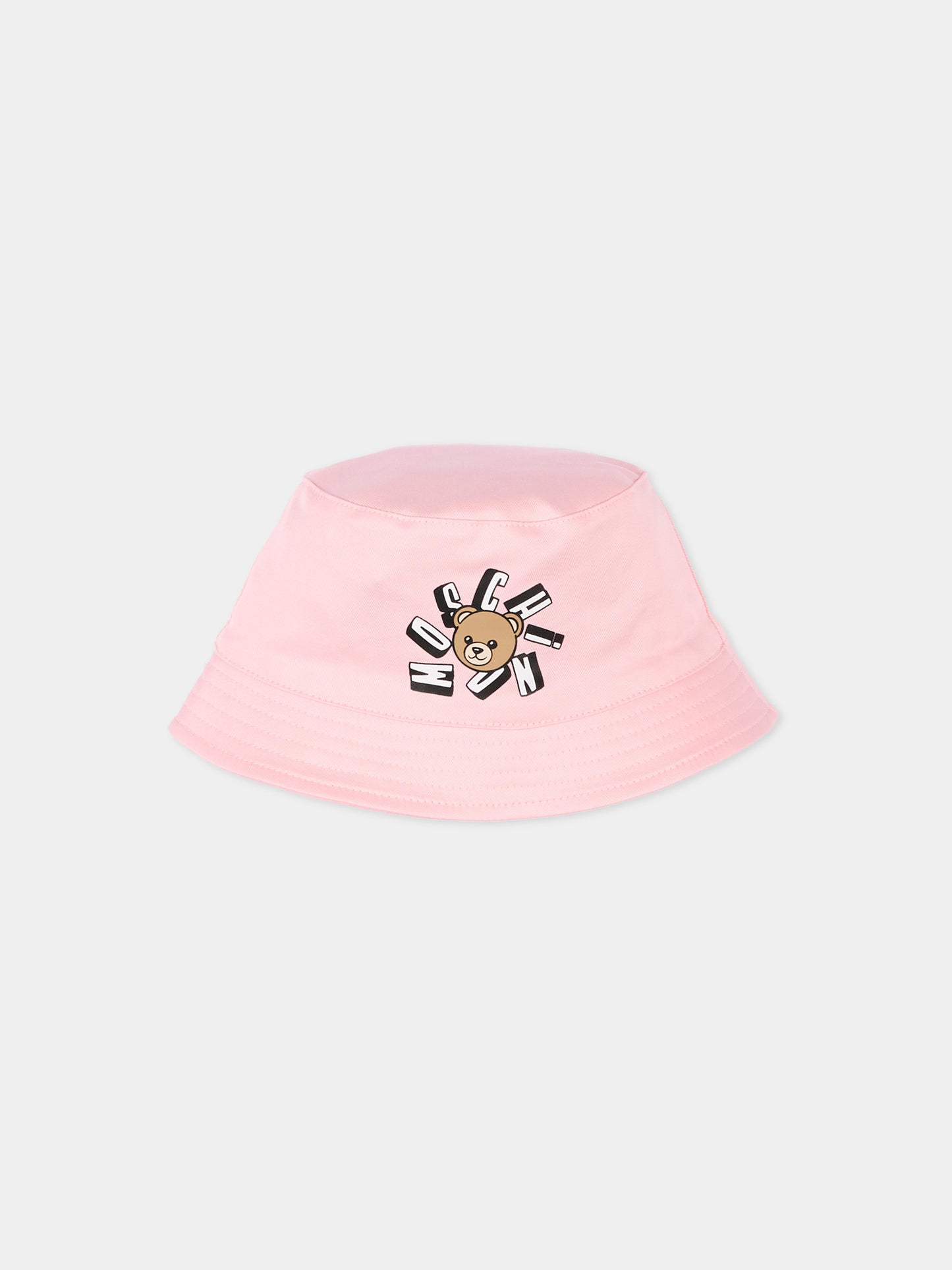 Cloche rosa per neonata con teddy bear,Moschino Kids,MNX057 LPA01 50209