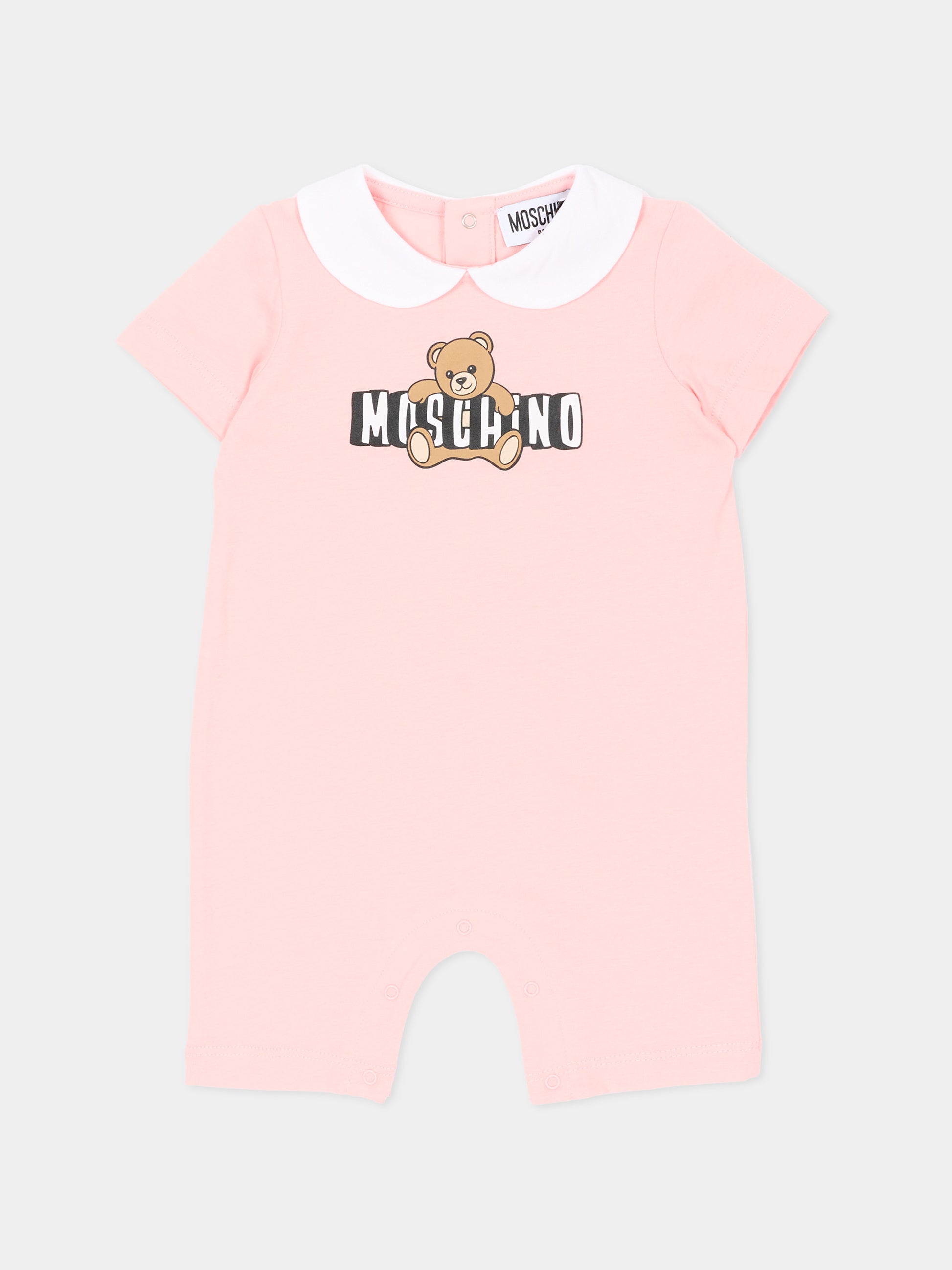 Tutina rosa Moschino per neonata con teddy bear,Moschino Kids,MNY03Y LAA03 50209