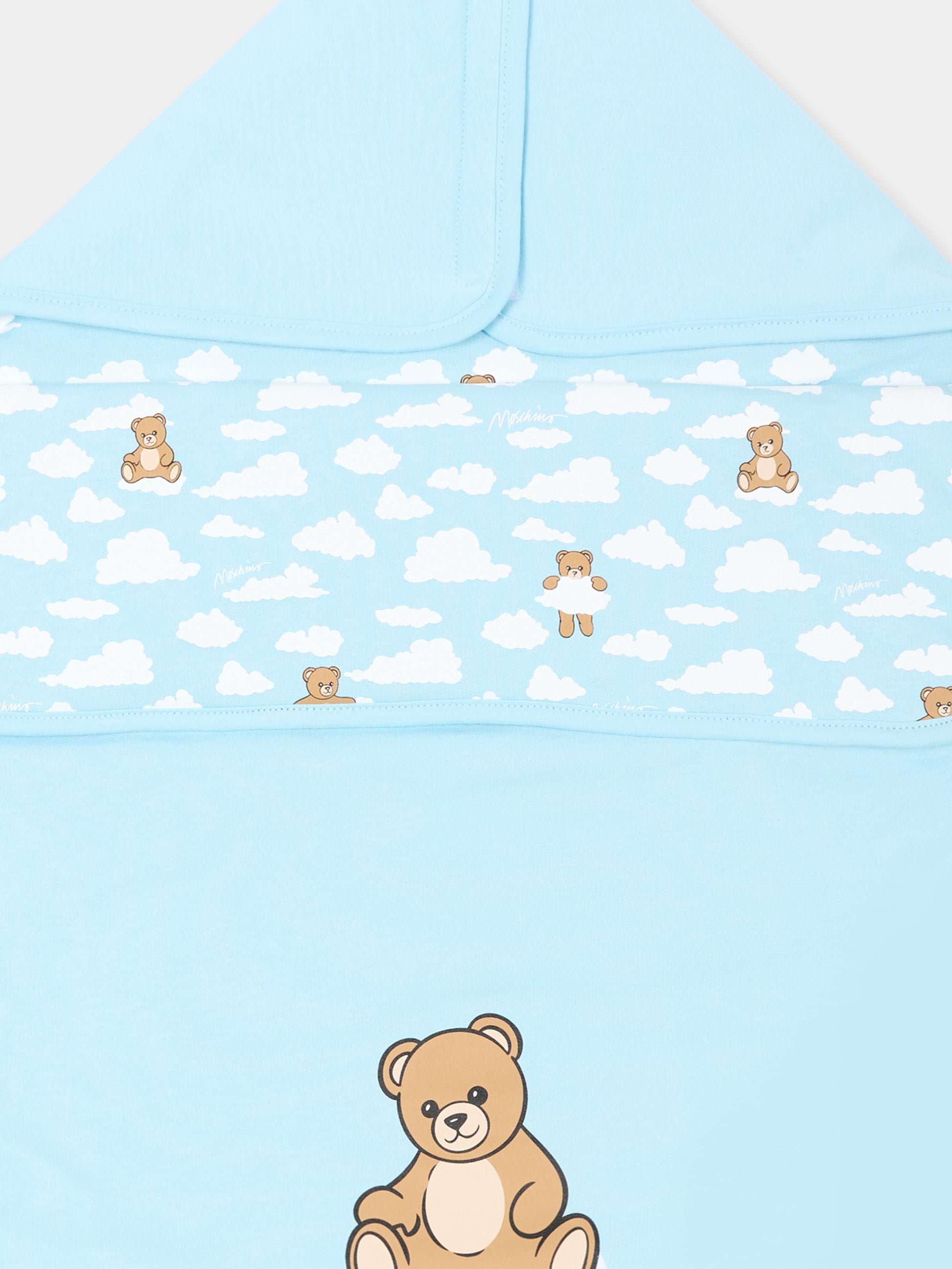 Sacco nanna celeste per neonato con Teddy Bear,Moschino Kids,MOE00P LCA19 40304