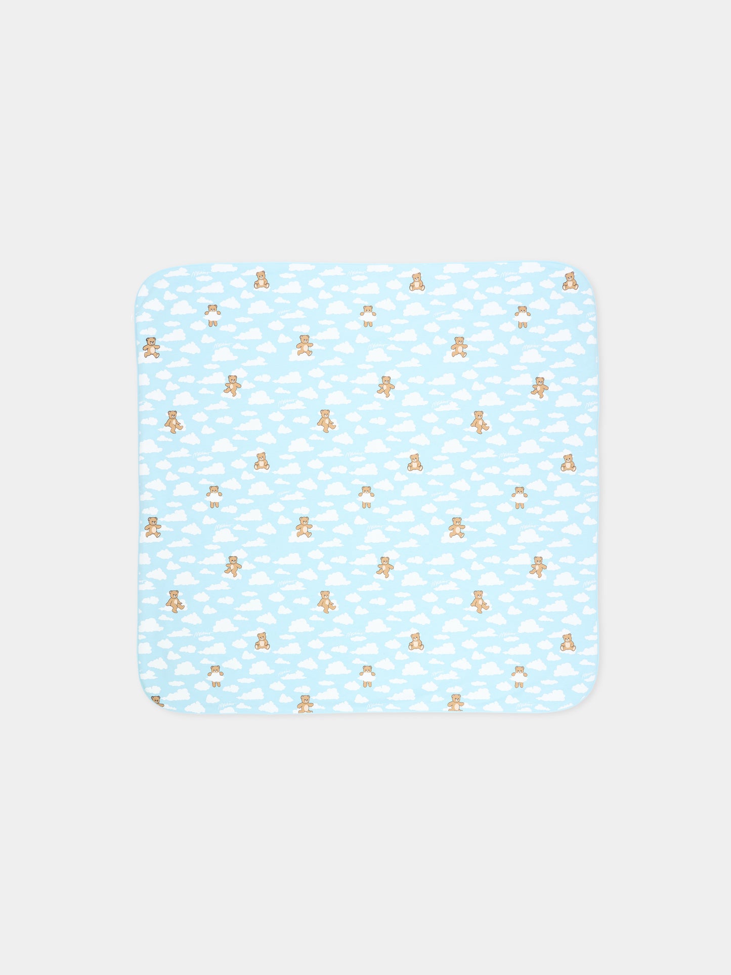 Coperta celeste per neonato con Teddy Bear,Moschino Kids,MRB00F LCA19 83679