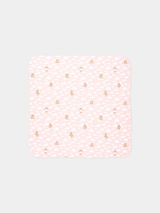 Coperta rosa per neonata con Teddy Bear,Moschino Kids,MRB00F LCA19 83696