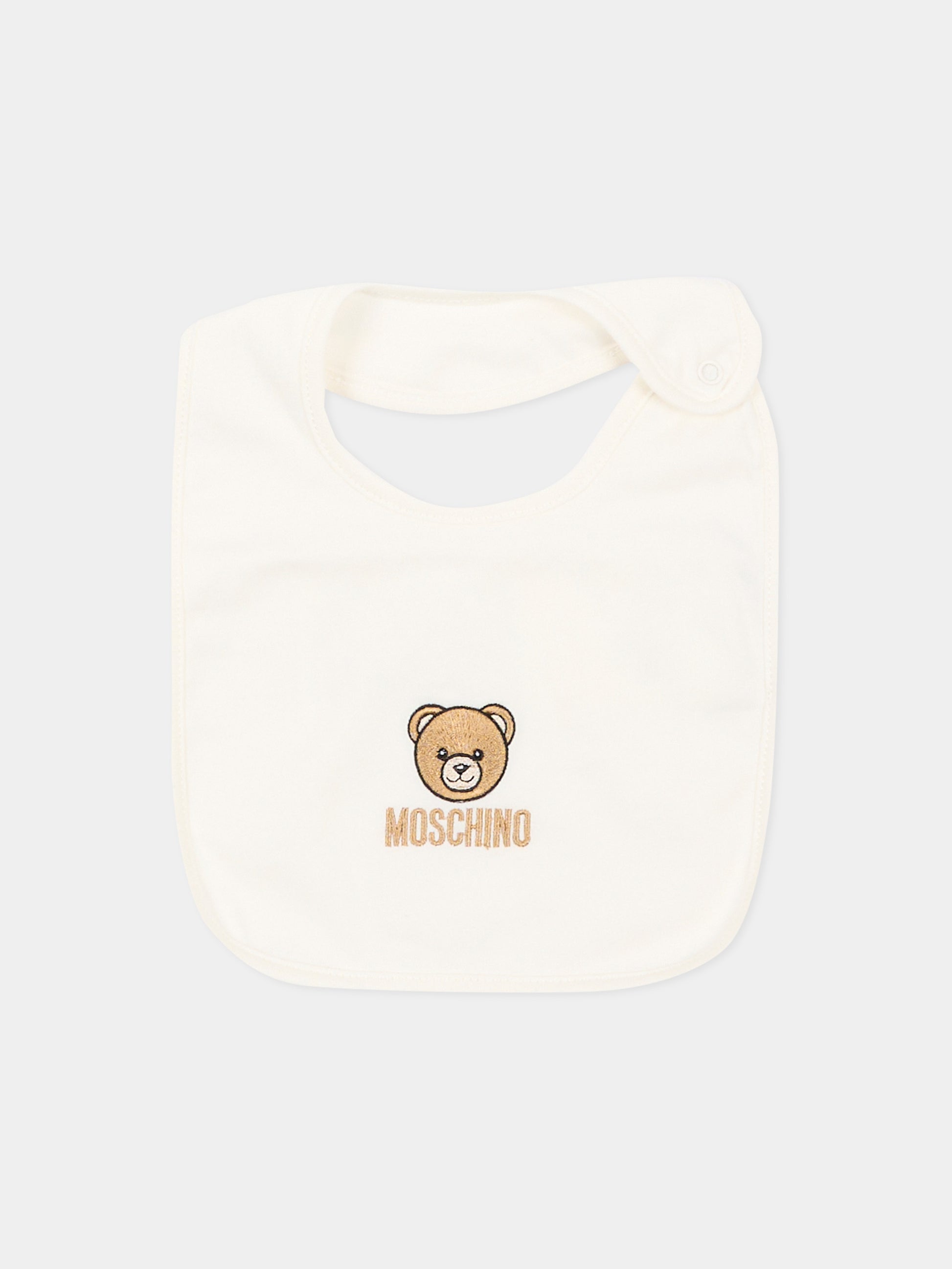 Set accessori avorio con teddy bear per neonati,Moschino Kids,MRY03E LAA23 10063