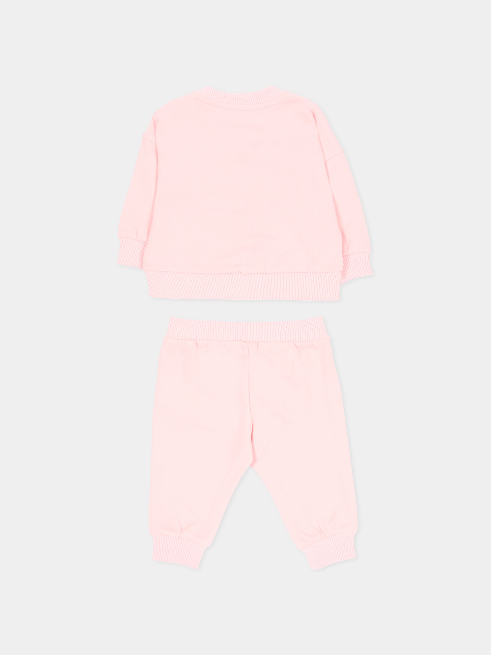 Completo sportivo rosa per neonata con Teddy Bear,Moschino Kids,MSK039 LCA19 50209