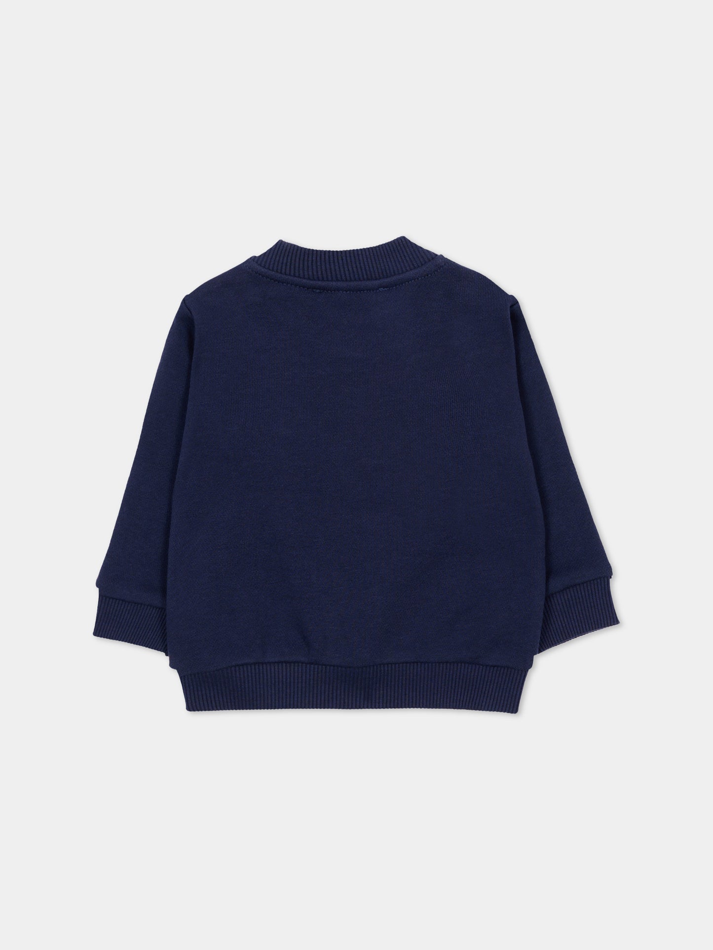 Felpa blu per neonati con Teddy Bear,Moschino Kids,MTF060 LCA89 40016