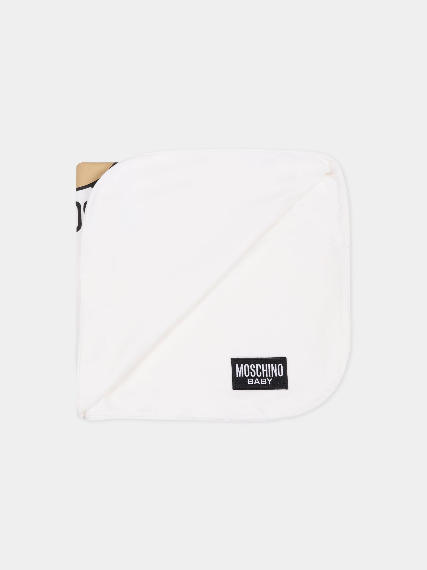 Coperta avorio per neonati con Teddy Bear,Moschino Kids,MUB00M LCA19 10063