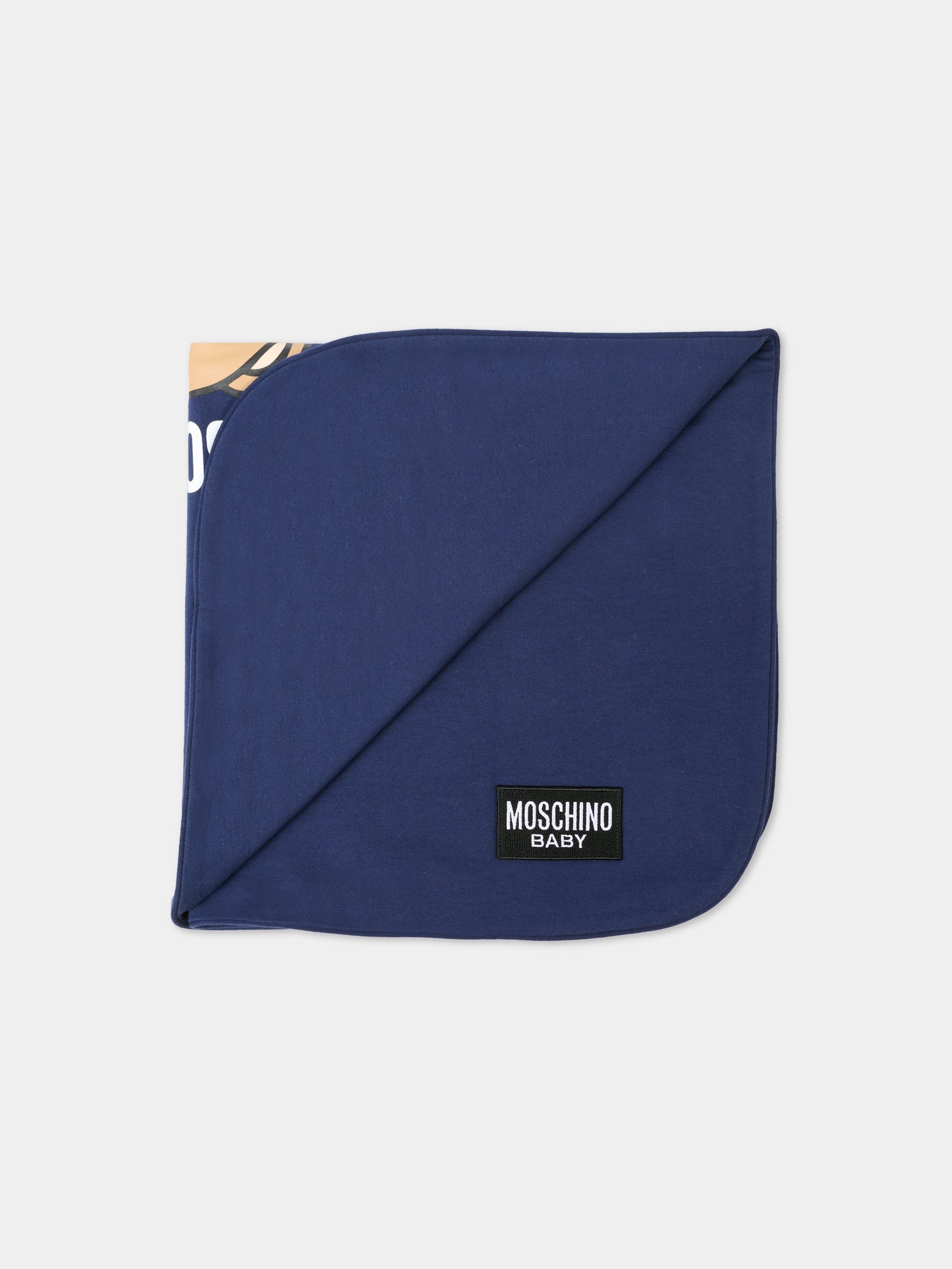 Coperta blu per neonati con Teddy Bear,Moschino Kids,MUB00M LCA19 40016