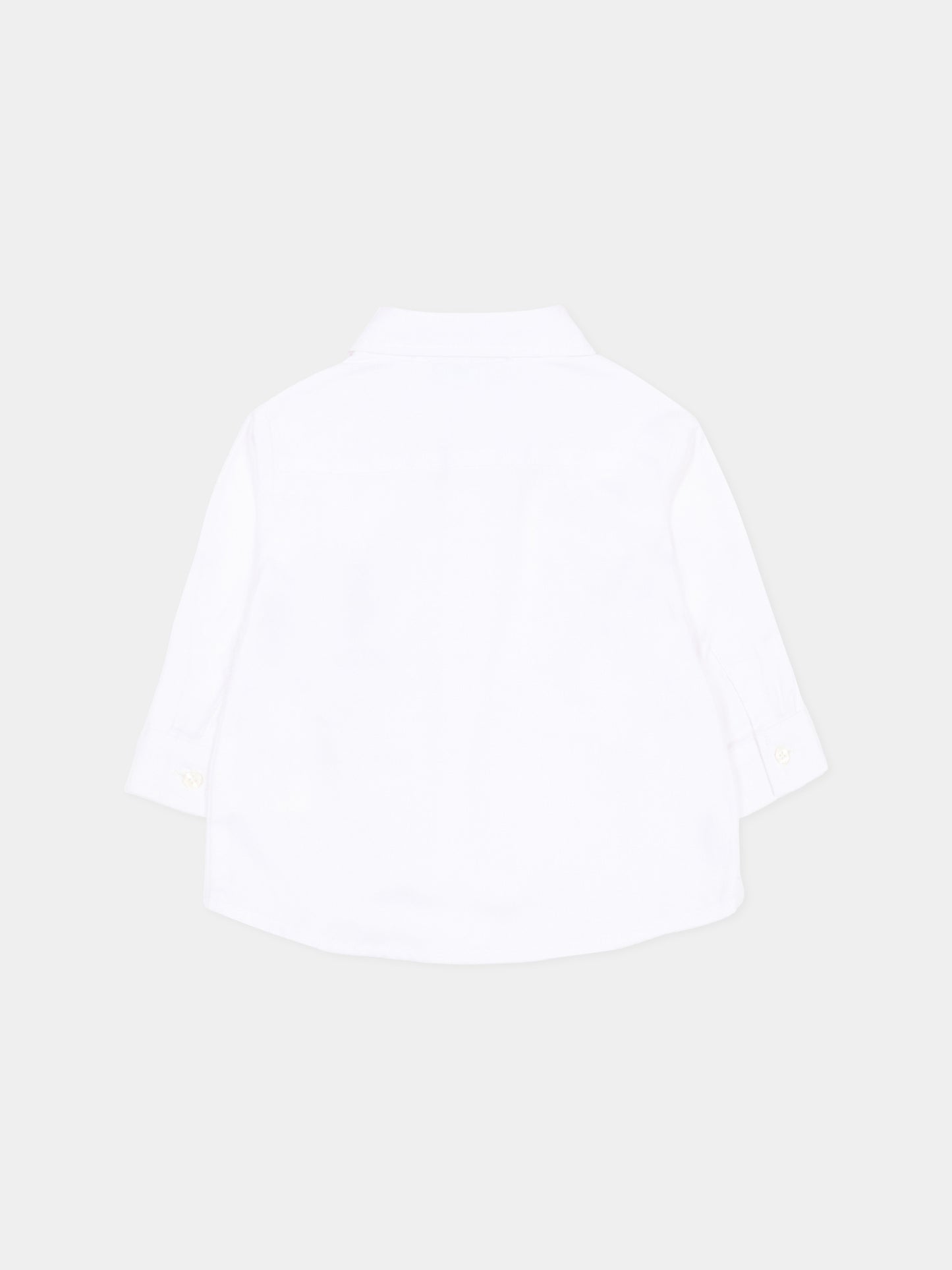 Camicia bianca per neonato con Teddy Bear,Moschino Kids,MUC01N LNE06 10101