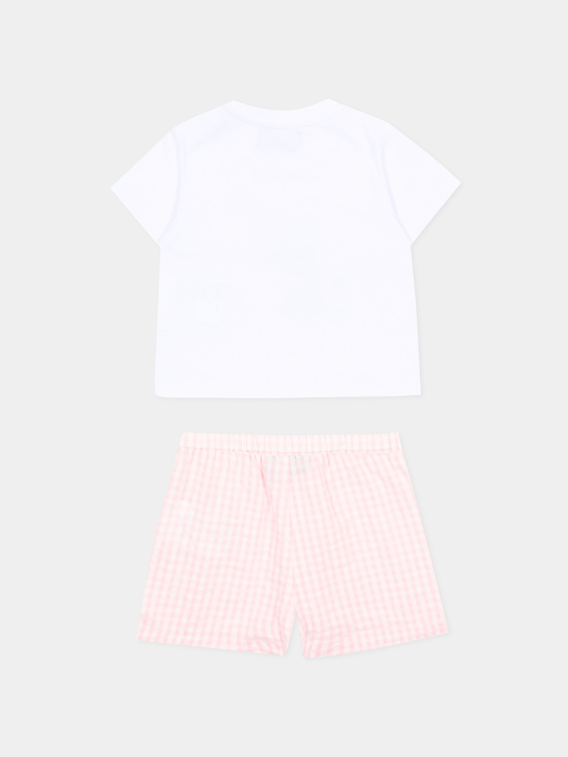 Completo sportivo rosa per neonata Teddy Bear,Moschino Kids,MUG01S LZE10 82543