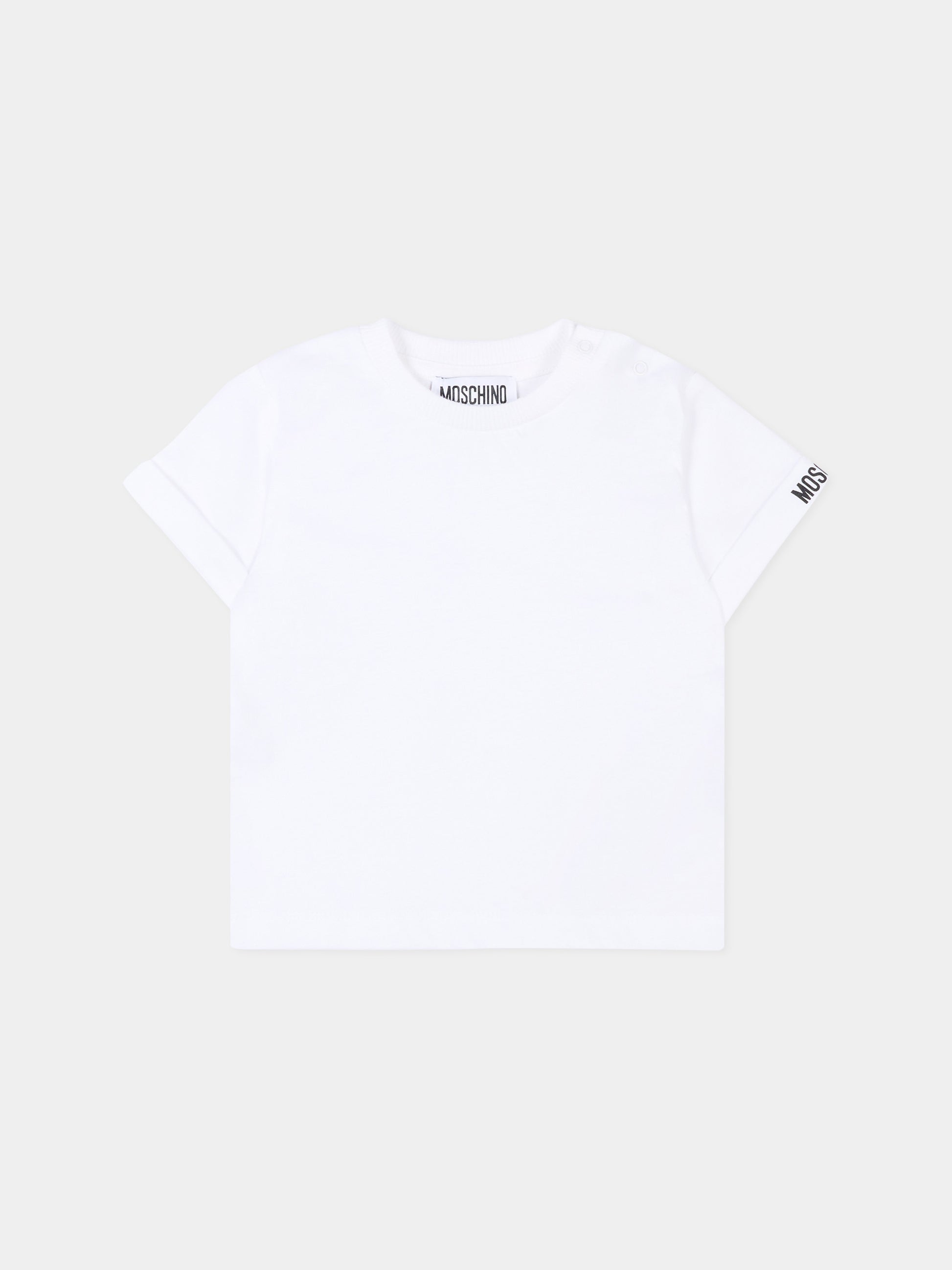 Salopette verde per neonato con Teddy Bear,Moschino Kids,MUG01T LCA19 83698