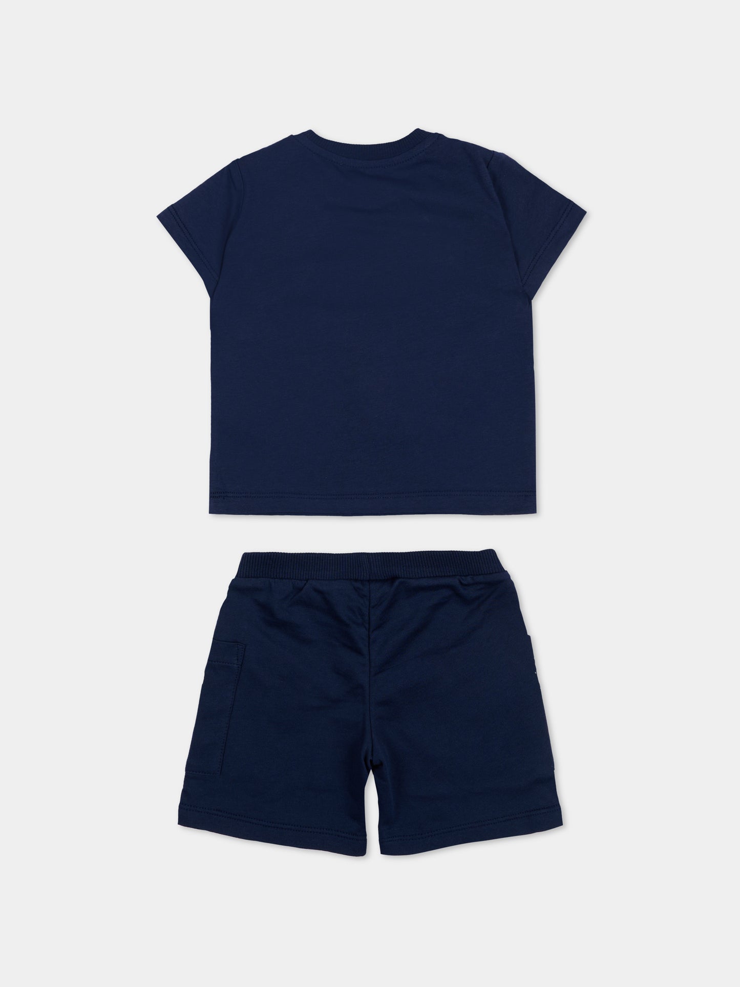 Completo sportivo blu per neonati con teddy bear,Moschino Kids,MUG01U LCA19 40016