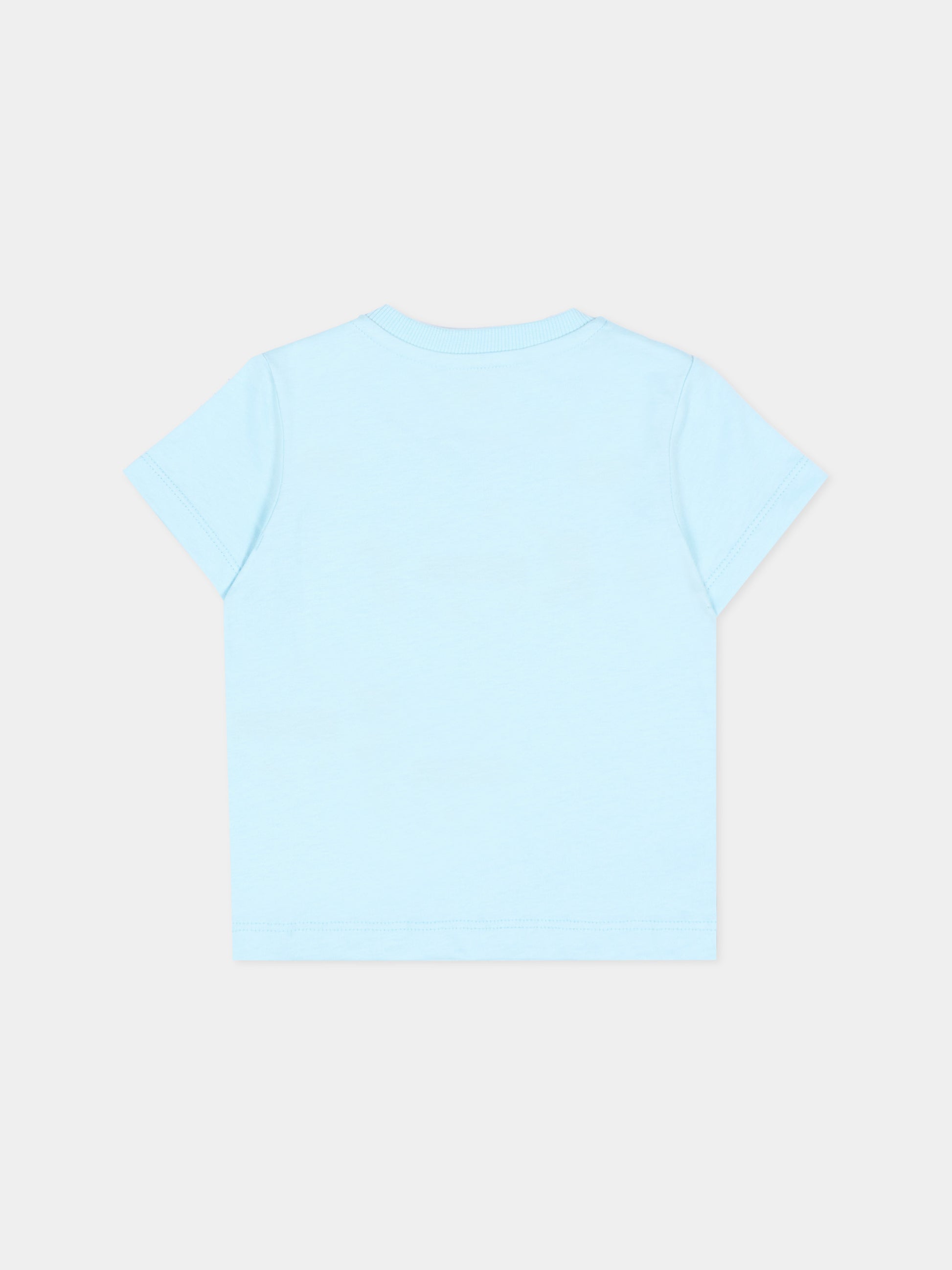 T-Shirt celeste per neonato con Teddy Bear,Moschino Kids,MUM04M LAA01 40304