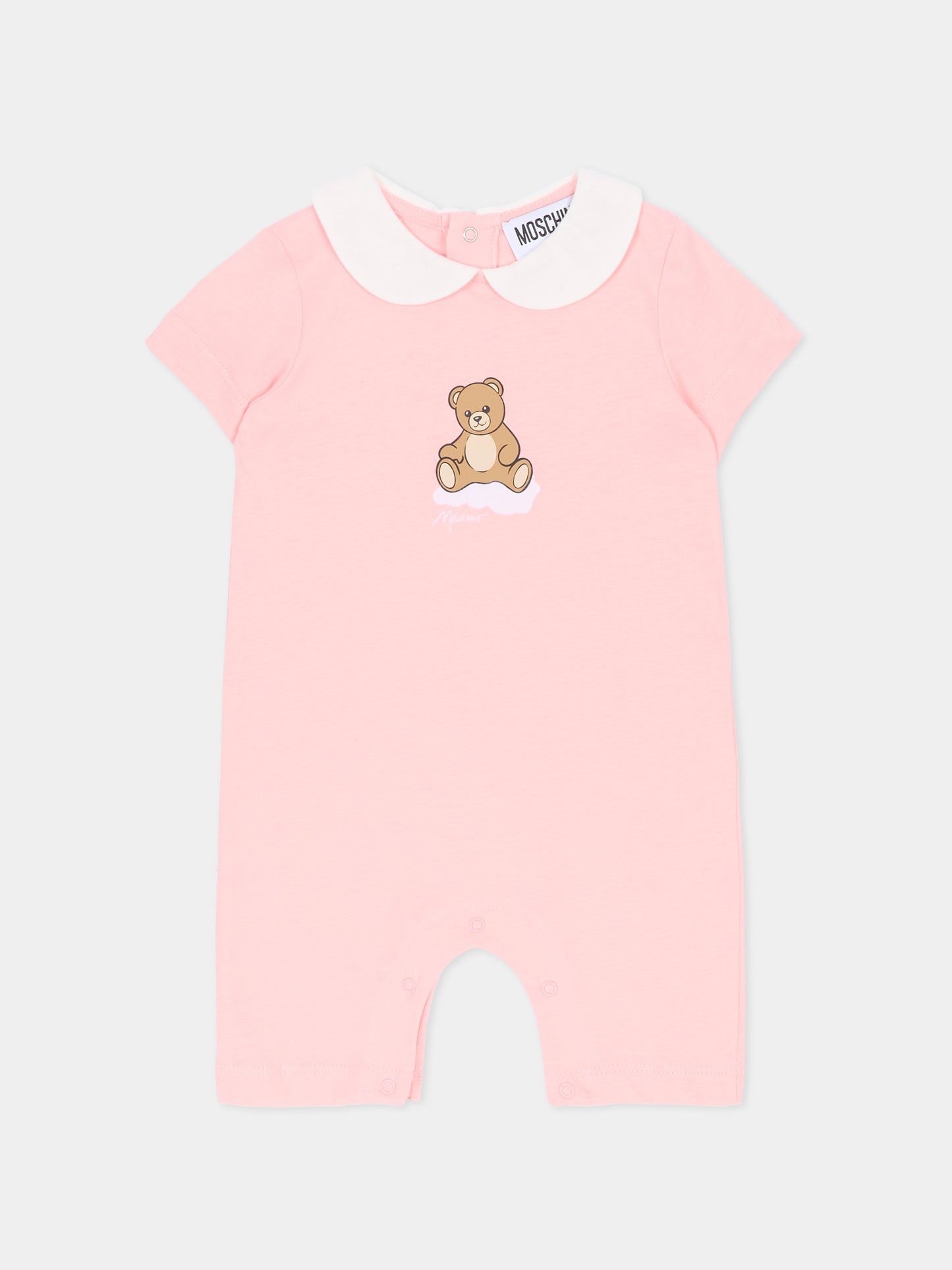 Pagliaccetto rosa per neonata con Teddy Bear,Moschino Kids,MUT04N LAA03 50209