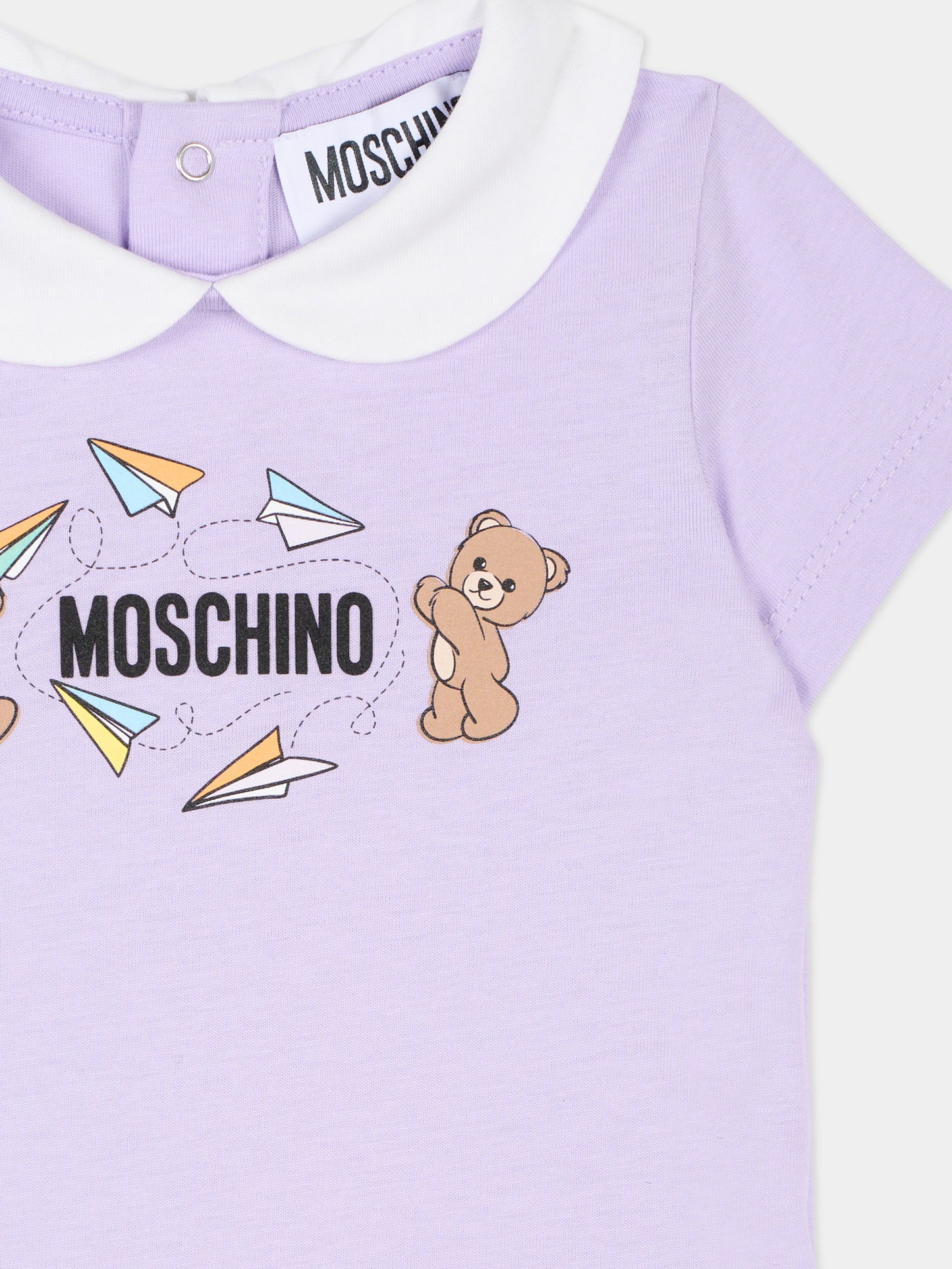 Pagliaccetto lilla per neonata con Teddy Bears,Moschino Kids,MUT04O LAA01 51683