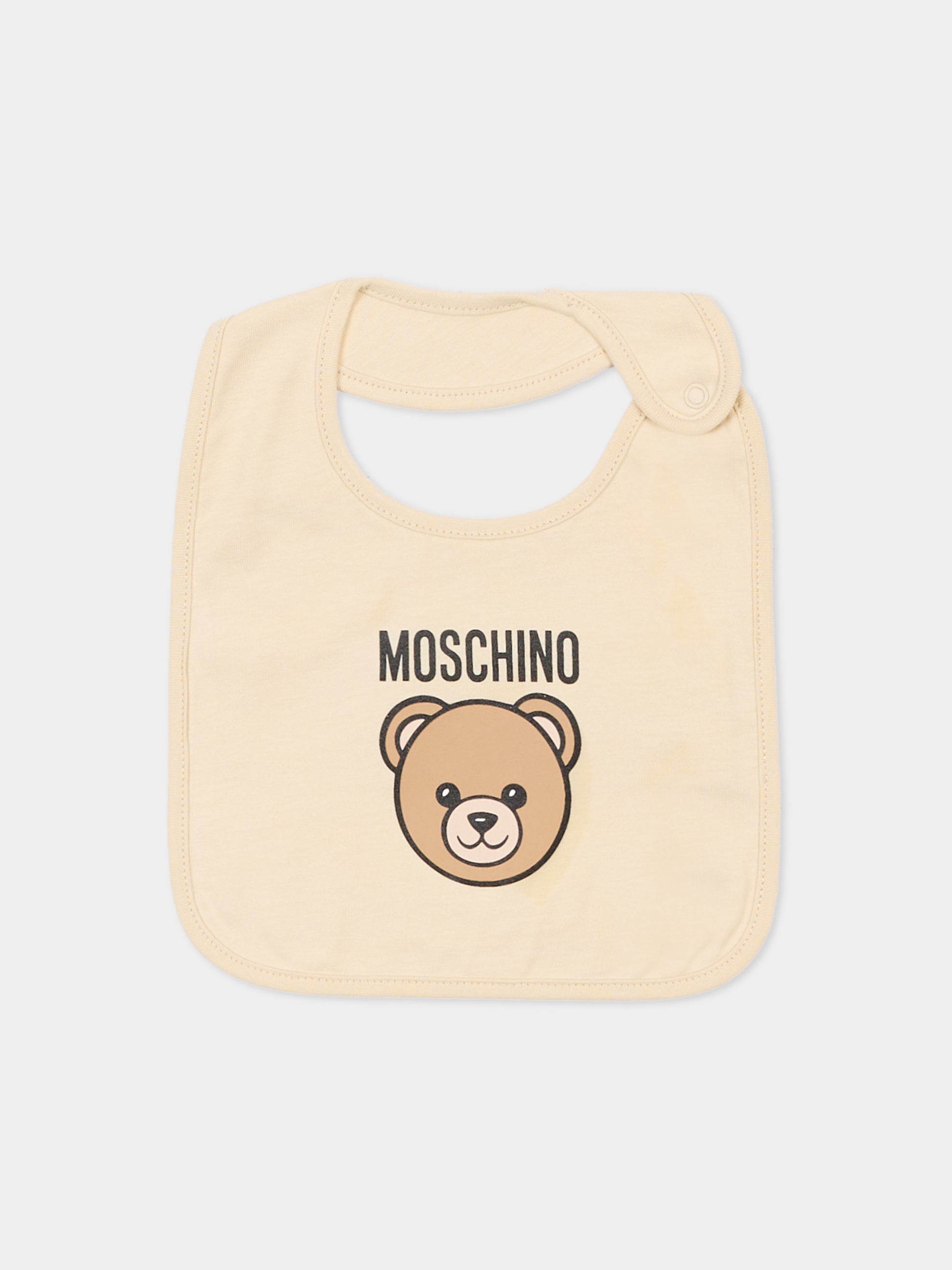 Set tutine beige per neonati con Teddy Bear,Moschino Kids,MUY097 LCA19 20404