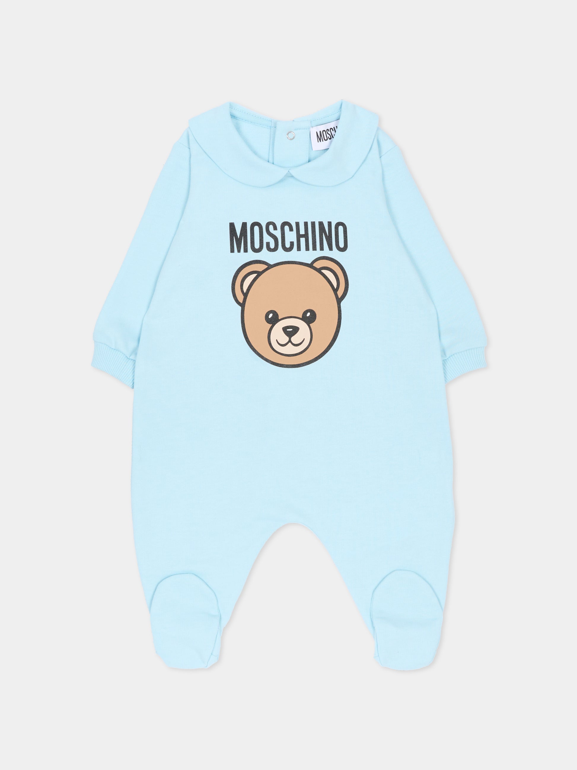 Tutina celeste per neonato con Teddy Bear,Moschino Kids,MUY098 LCA19 40304