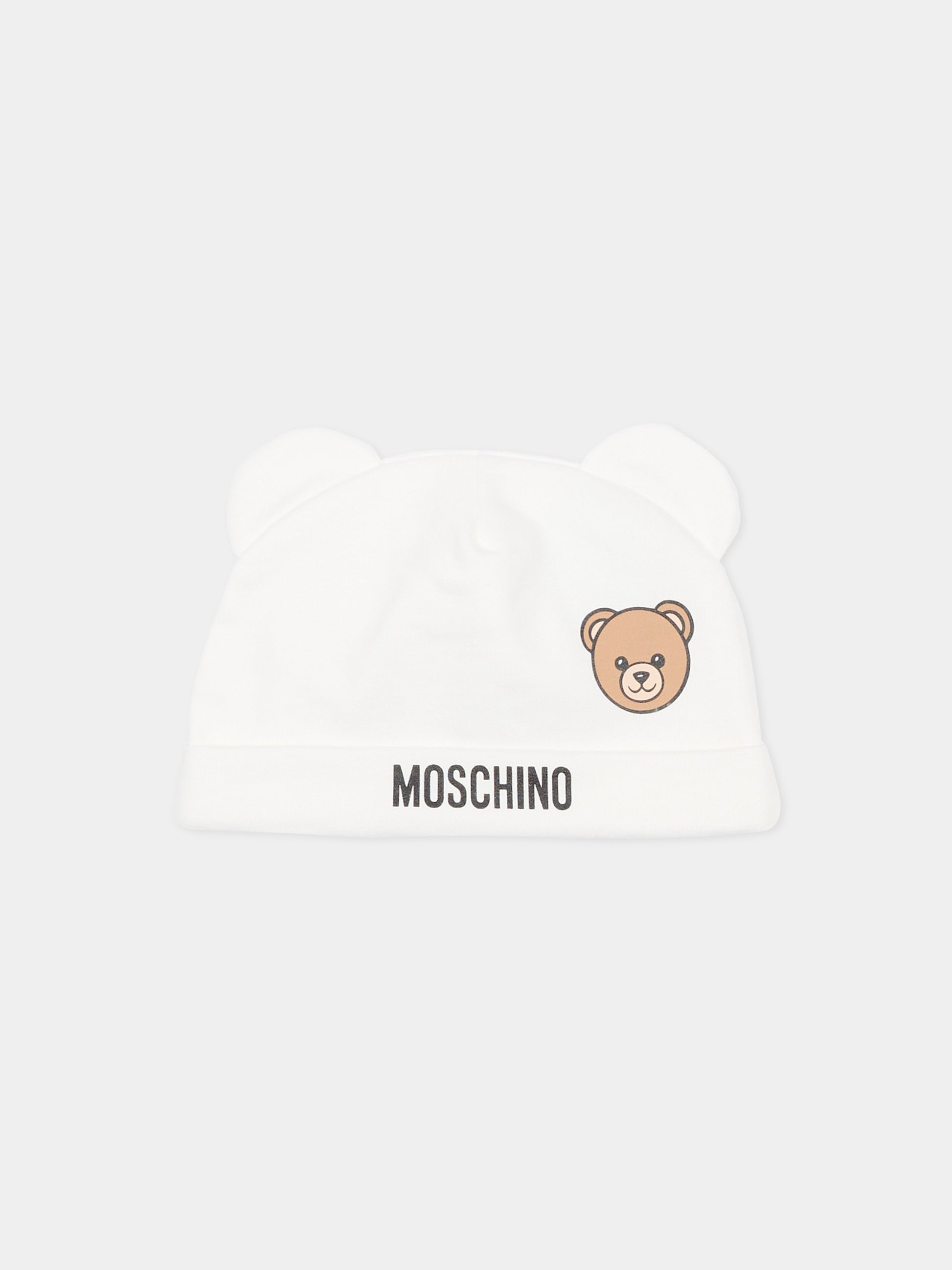 Set accessori avorio per neonati con Teddy Bear,Moschino Kids,MUY099 LCA19 10063