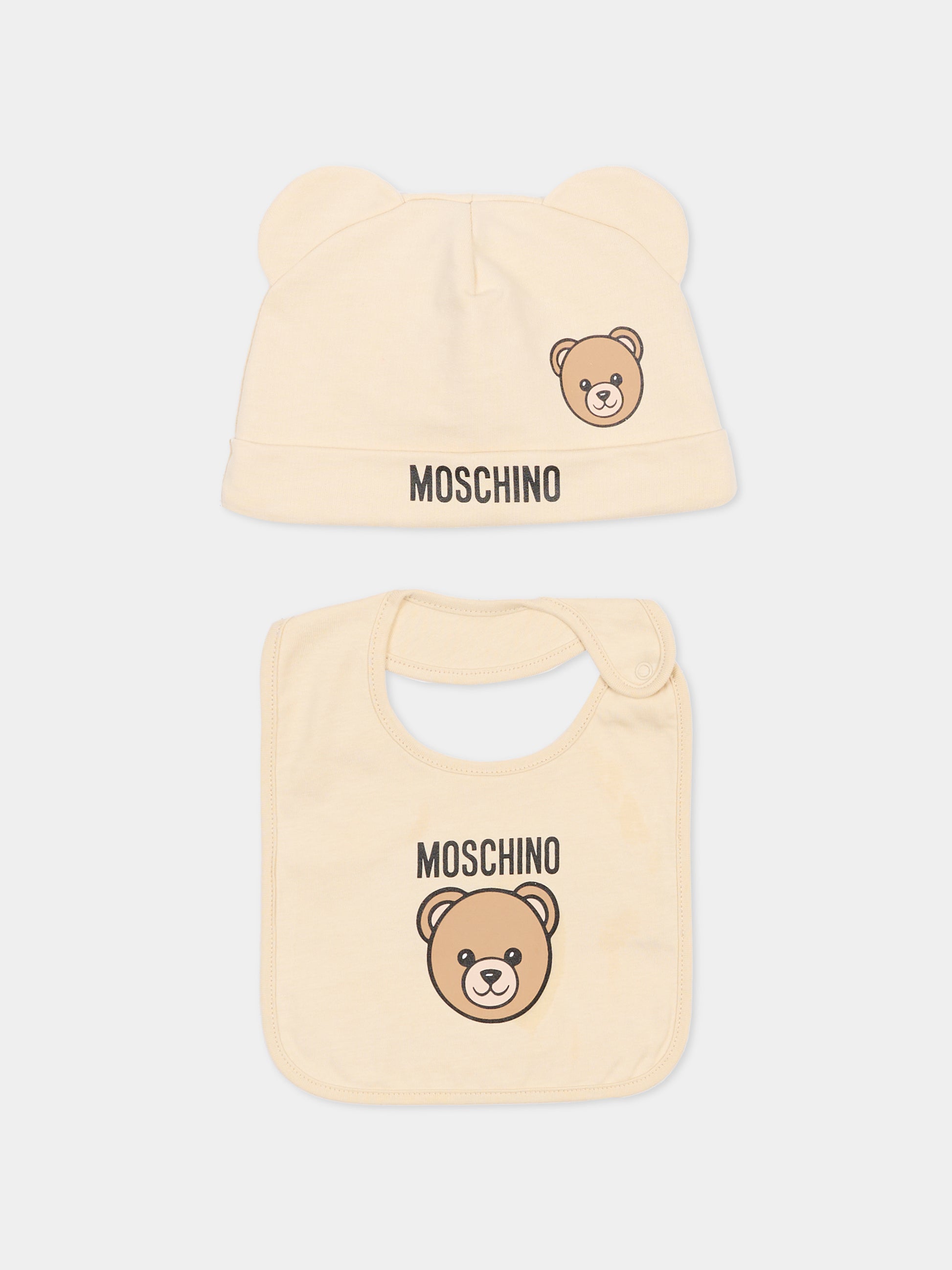 Set accessori beige per neonati con Teddy Bear,Moschino Kids,MUY099 LCA19 20404