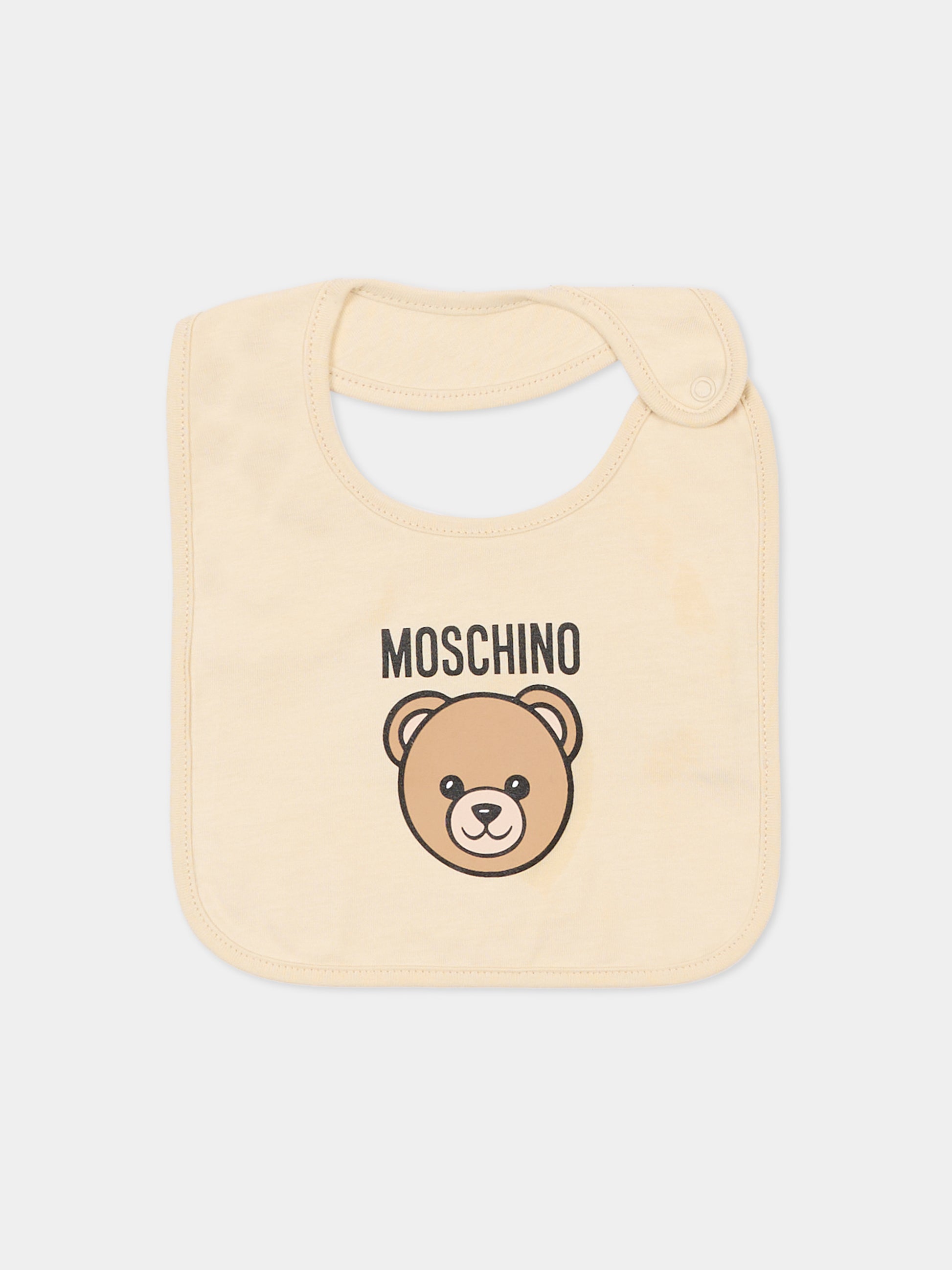 Set accessori beige per neonati con Teddy Bear,Moschino Kids,MUY099 LCA19 20404