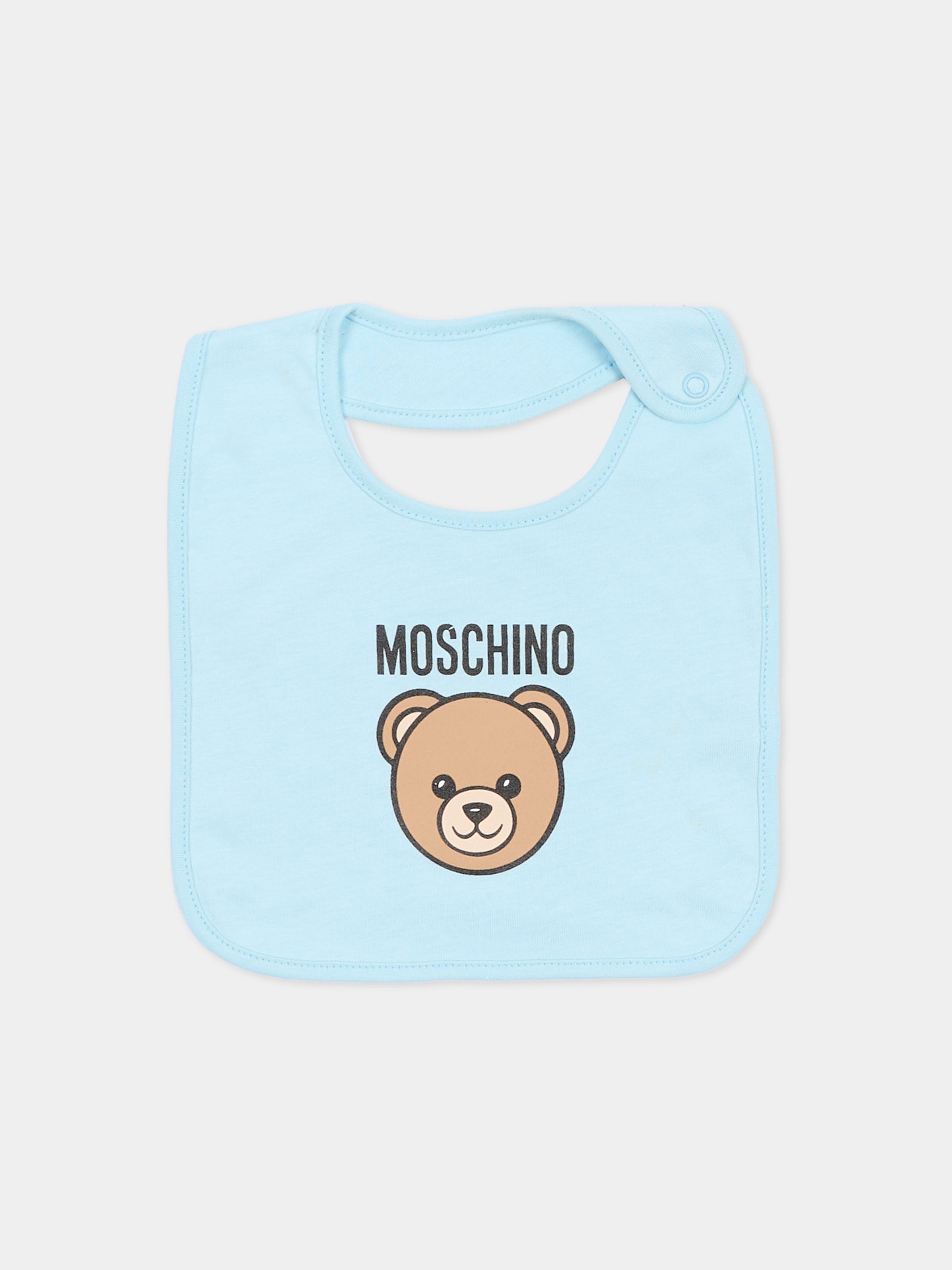 Set accessori  celeste per neonato con Teddy Bear,Moschino Kids,MUY099 LCA19 40304
