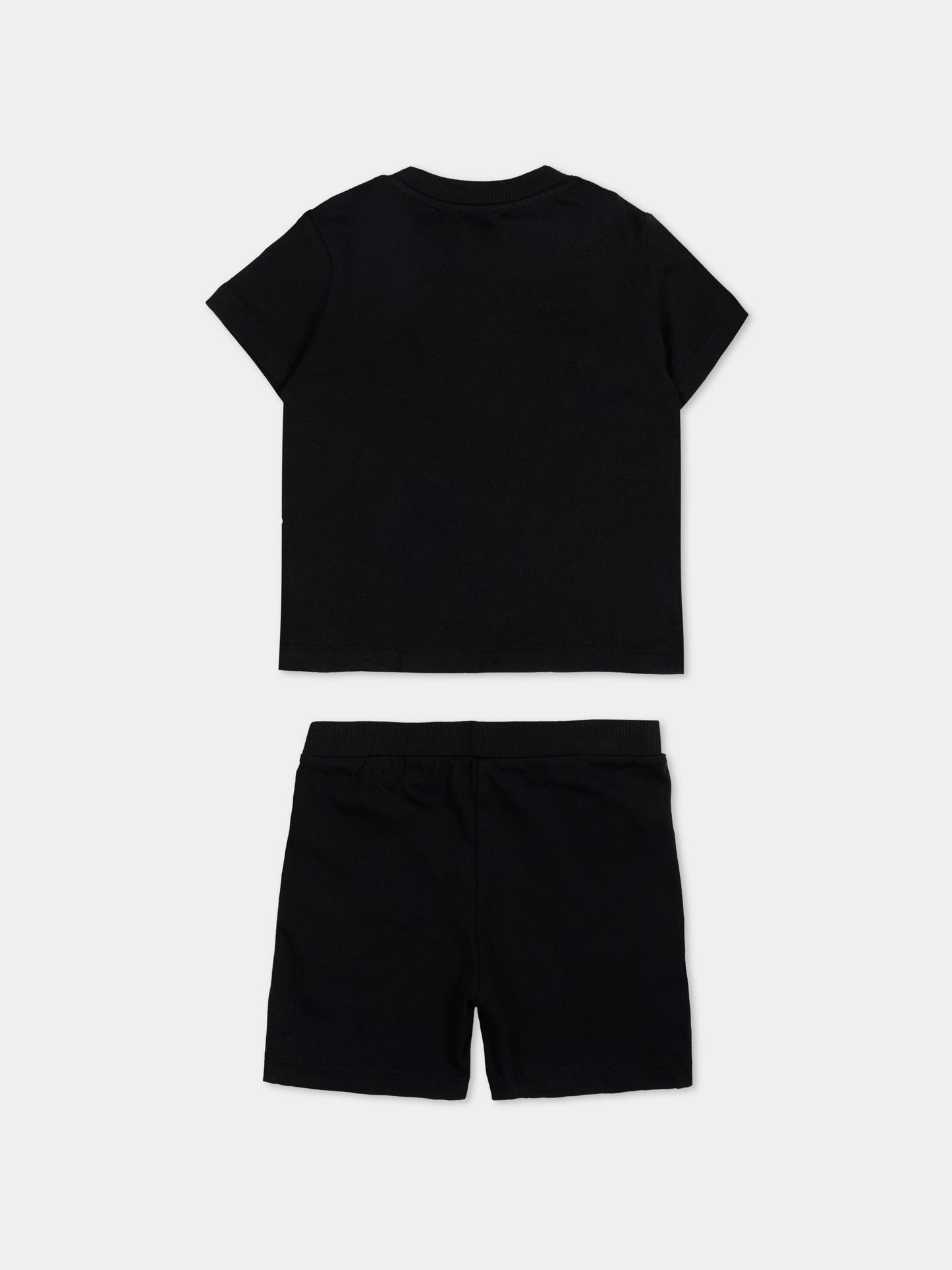 Completo sportivo nero per neonato con Teddy Bear,Moschino Kids,MXG00M LAA17 60100