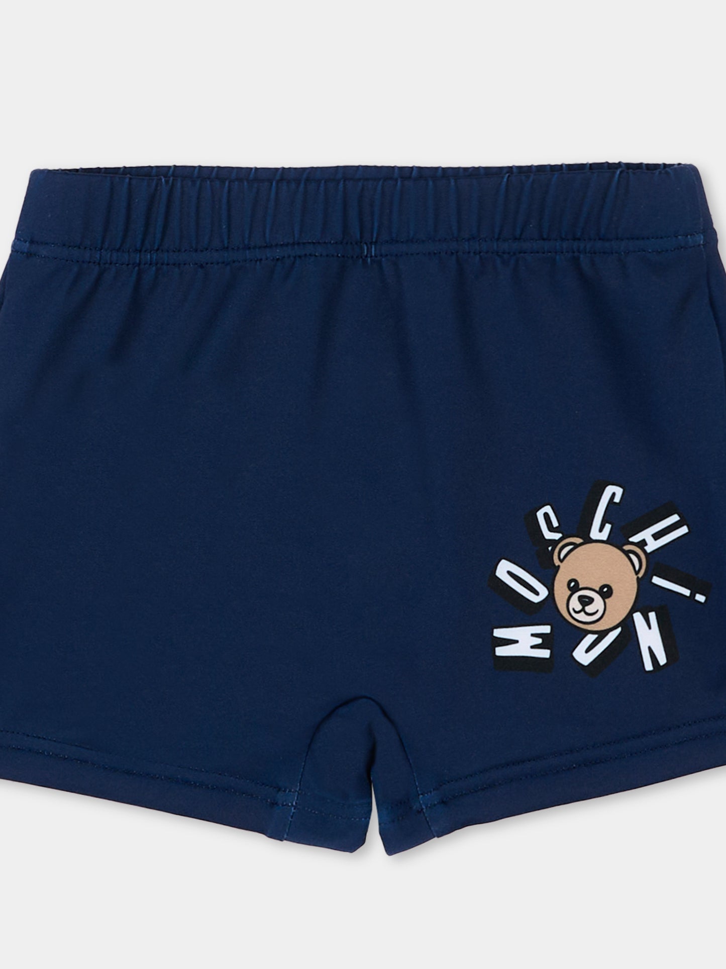 Boxer mare blu per neonato con teddy bear,Moschino Kids,MXL006 LKA11 40016