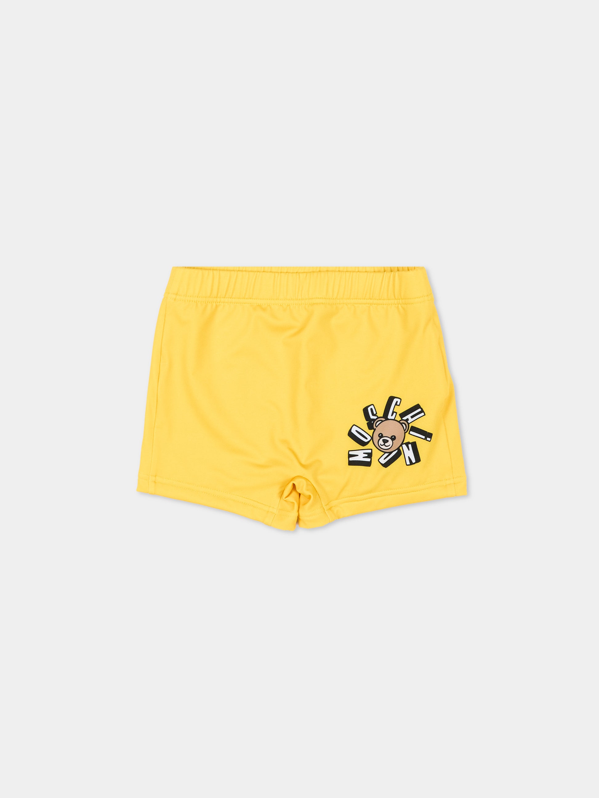 Boxer mare giallo per neonato con teddy bear,Moschino Kids,MXL006 LKA11 50577