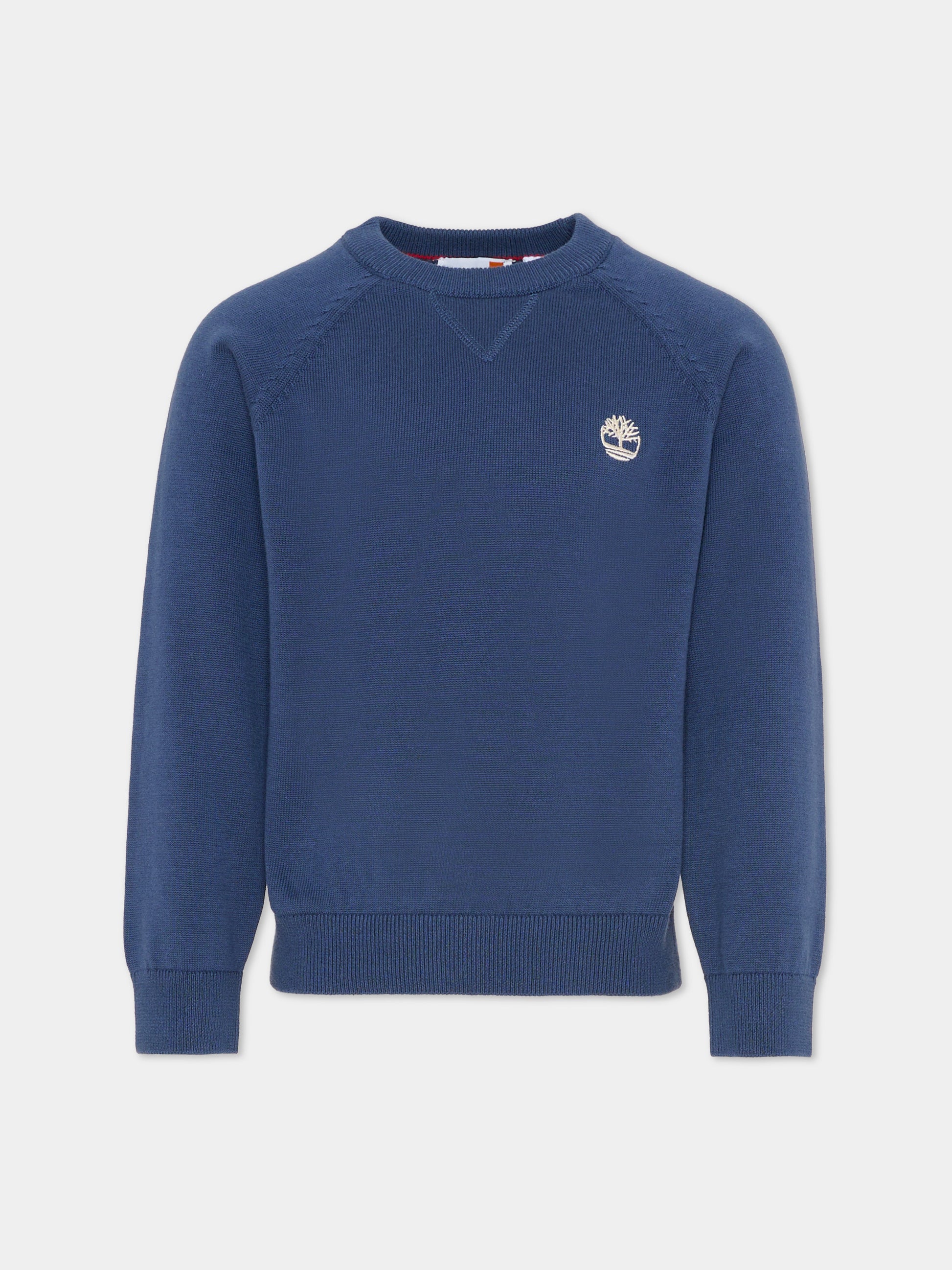 Maglione blu per bambino con albero ricamato,Timberland,T60822 805