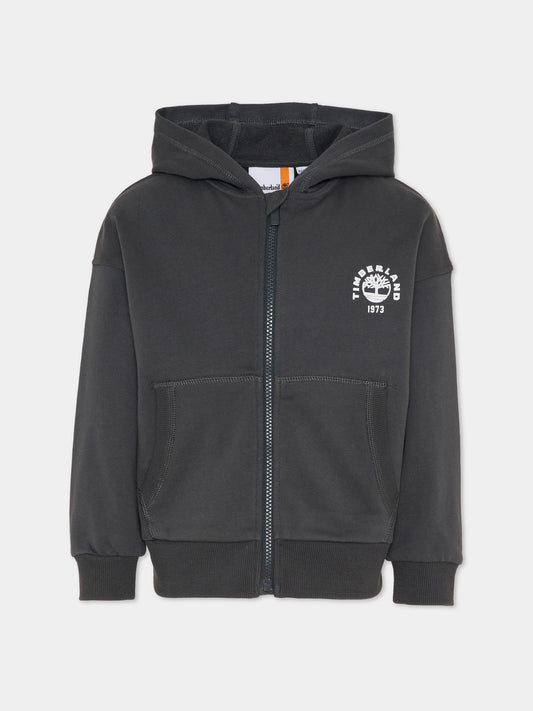 Felpa grigia per bambino con logo,Timberland,T60828 066