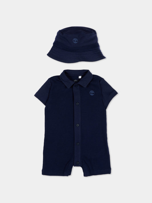 Pagliaccetto blu per neonato con logo,Timberland,T60893 85T