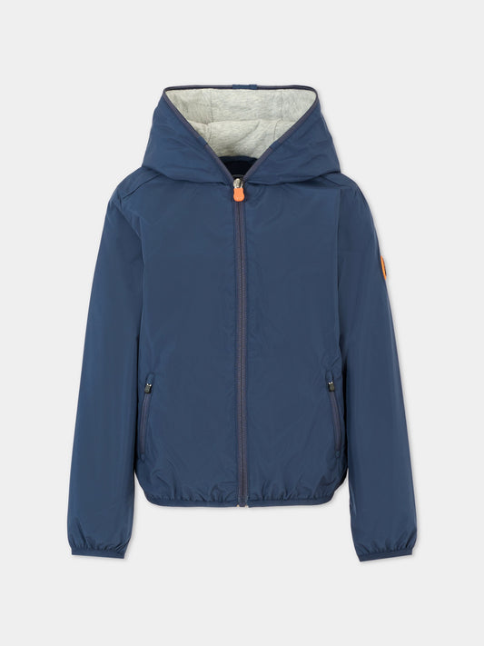 Giacca a vento Jules blu per bambini con logo,Save The Duck Kids,J30036X WIND20 90000