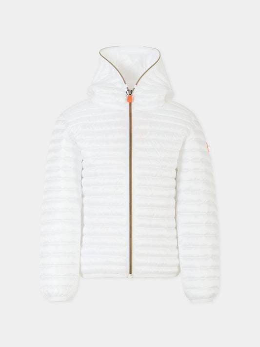 Piumino Rosy bianco per bambini con logo,Save The Duck Kids,J32310G IRIS20 00000