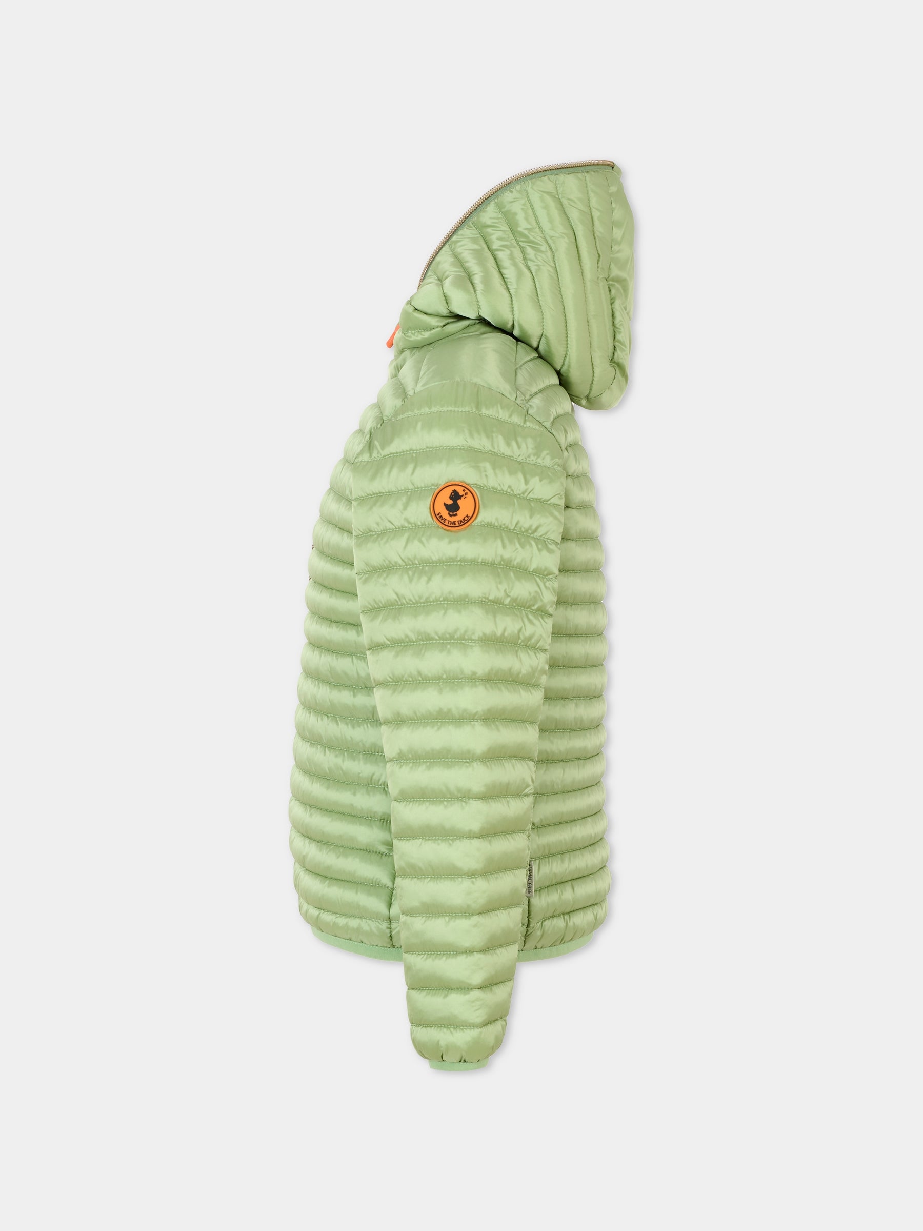 Piumino Rosy verde per bambina con logo,Save The Duck Kids,J32310G IRIS20 50041