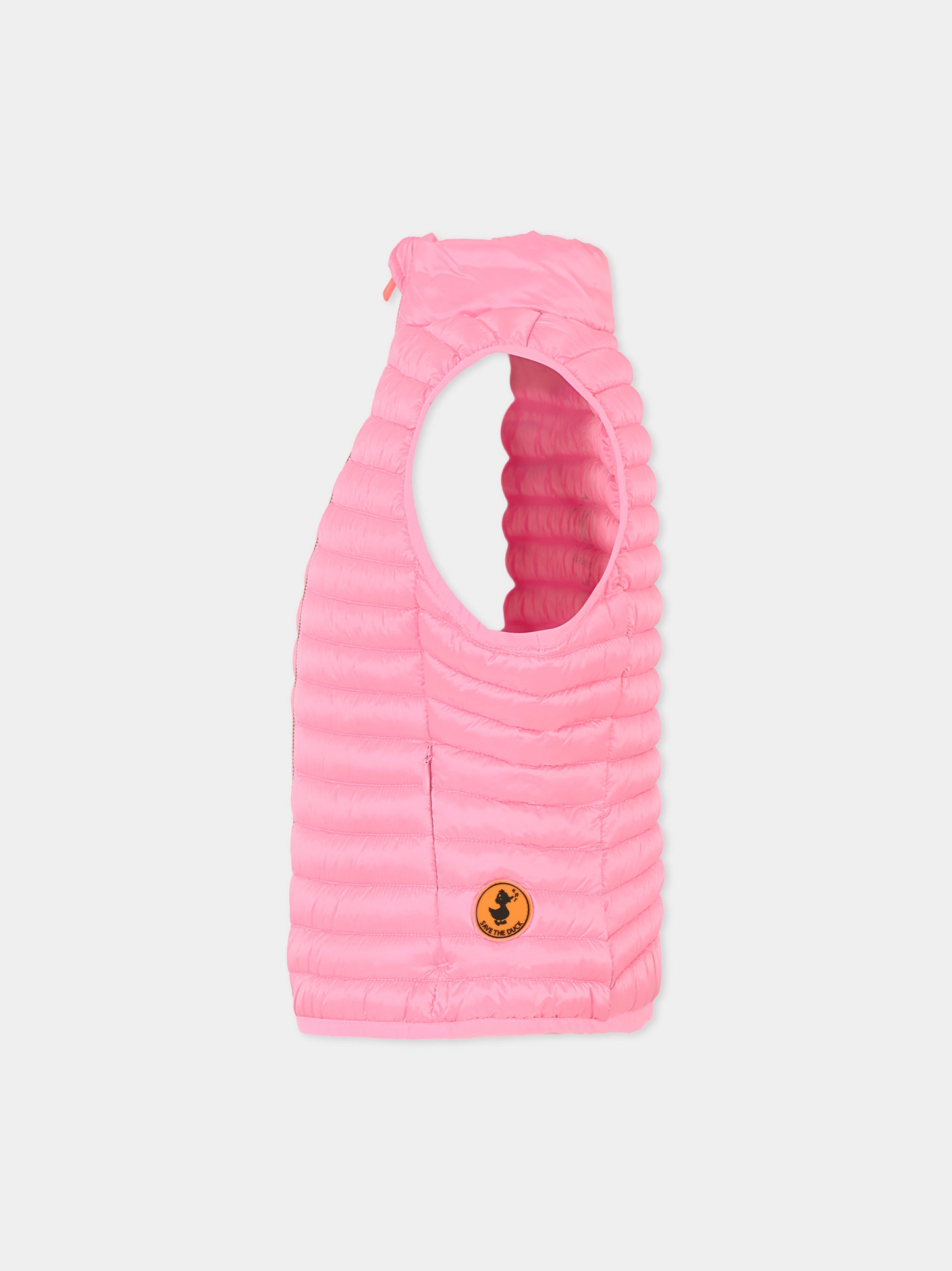Gilet Ava rosa per bambina con logo,Save The Duck Kids,J85310G IRIS20 80018