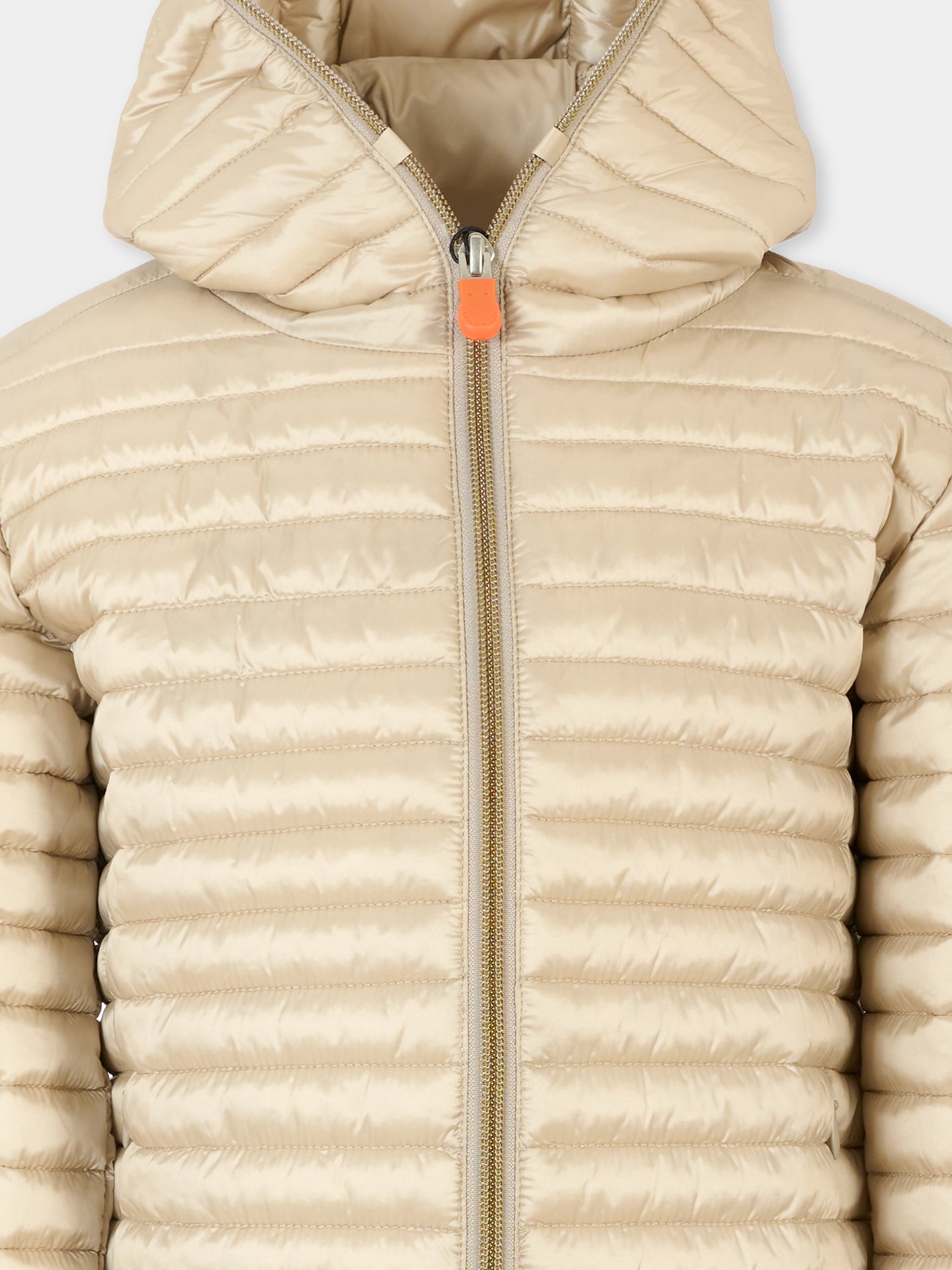 Piumino Rosy beige per bambina con logo,Save The Duck Kids,J32310G IRIS20 40003