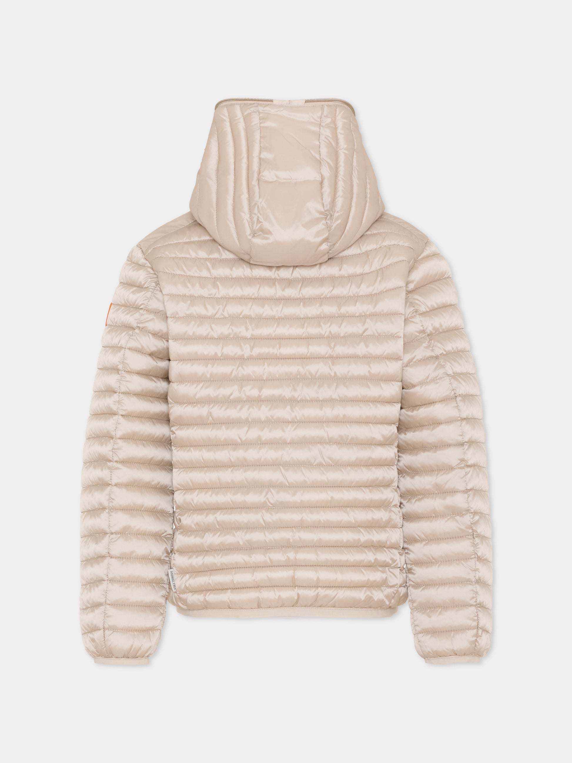 Piumino Iris beige per bambina con logo,Save The Duck Kids,J32310G IRIS22 40003