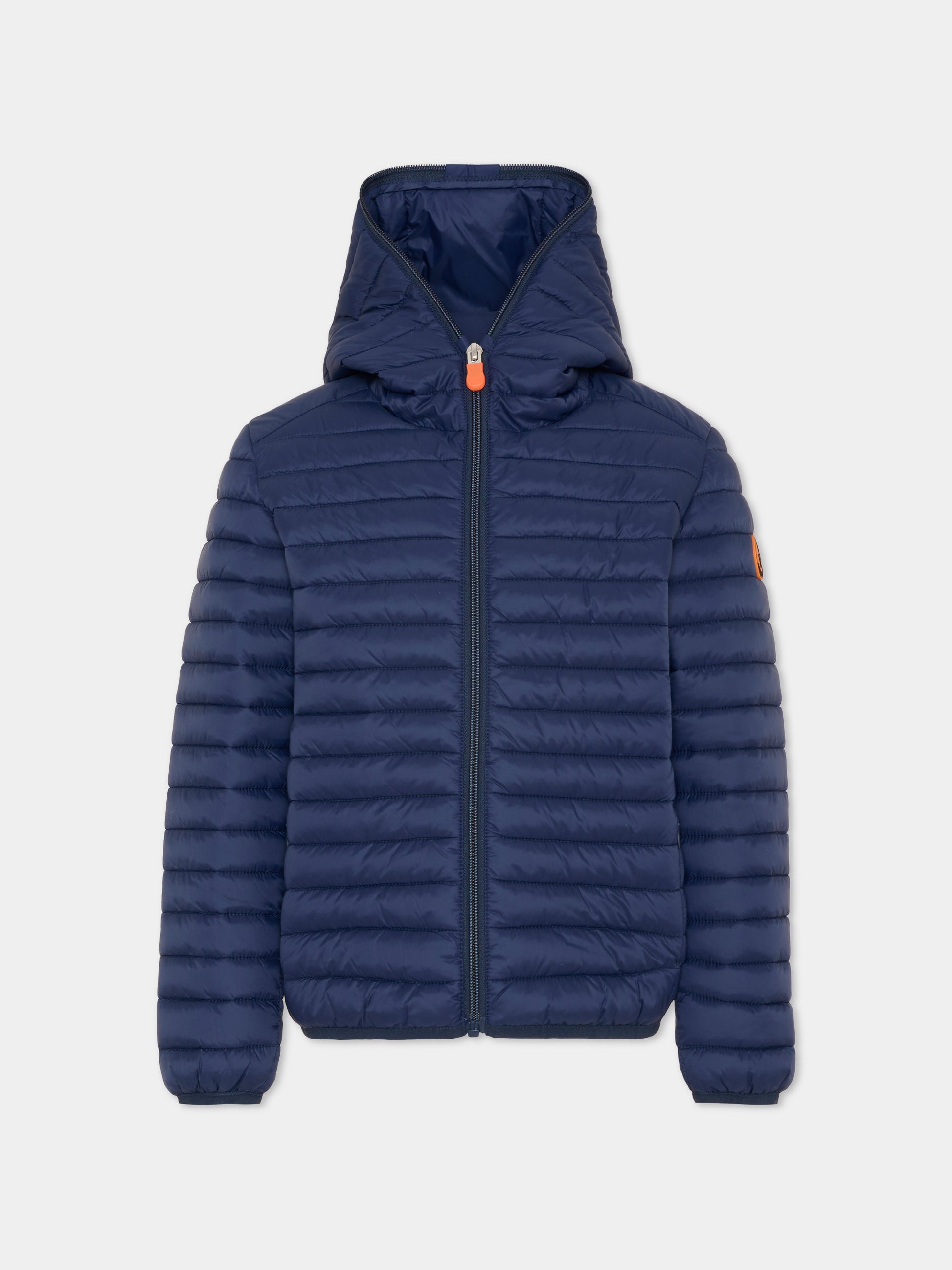 Piumino Giga blu per bambino con logo,Save The Duck Kids,J30650B GIGA22 90000