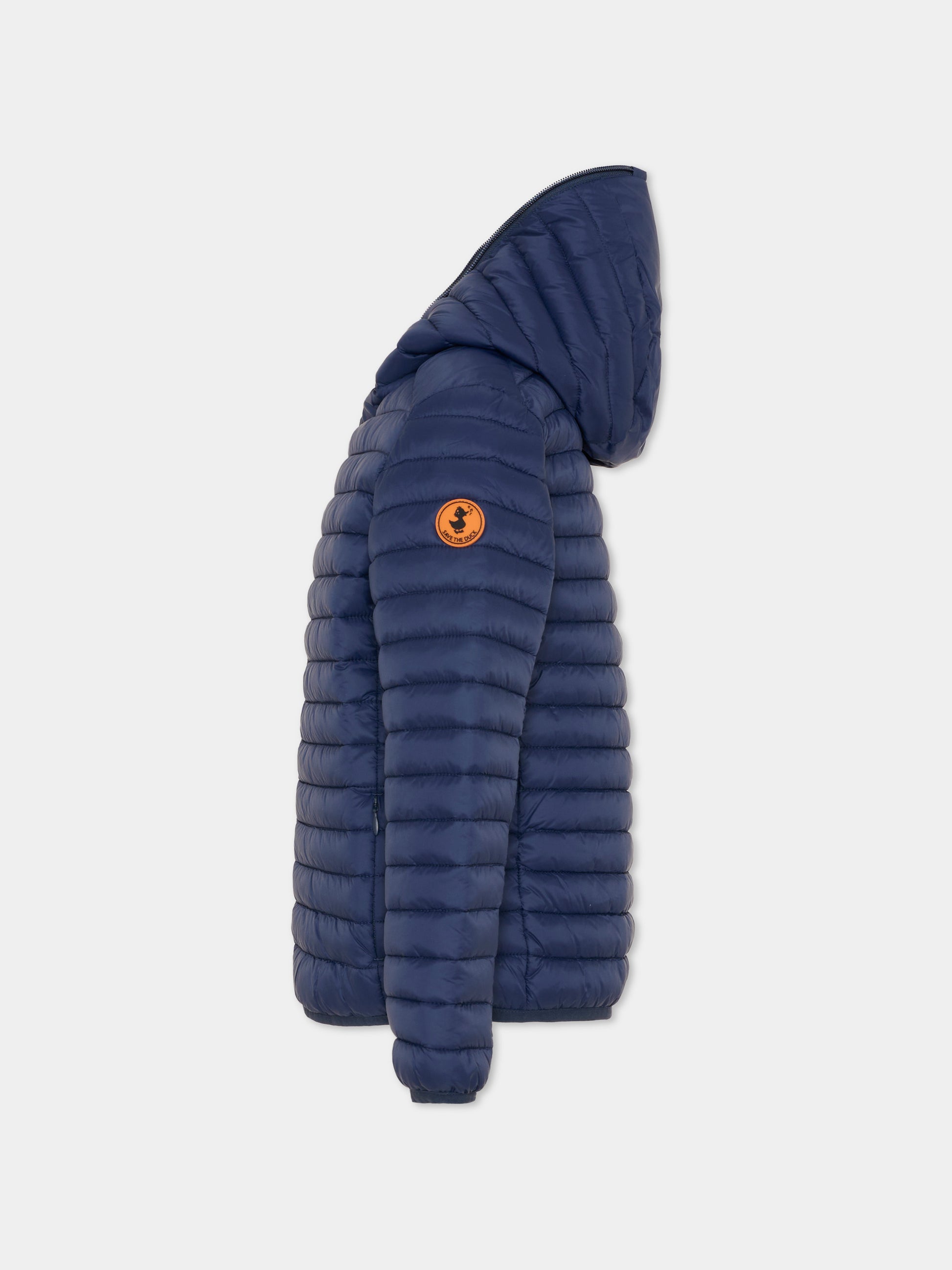 Piumino Giga blu per bambino con logo,Save The Duck Kids,J30650B GIGA22 90000