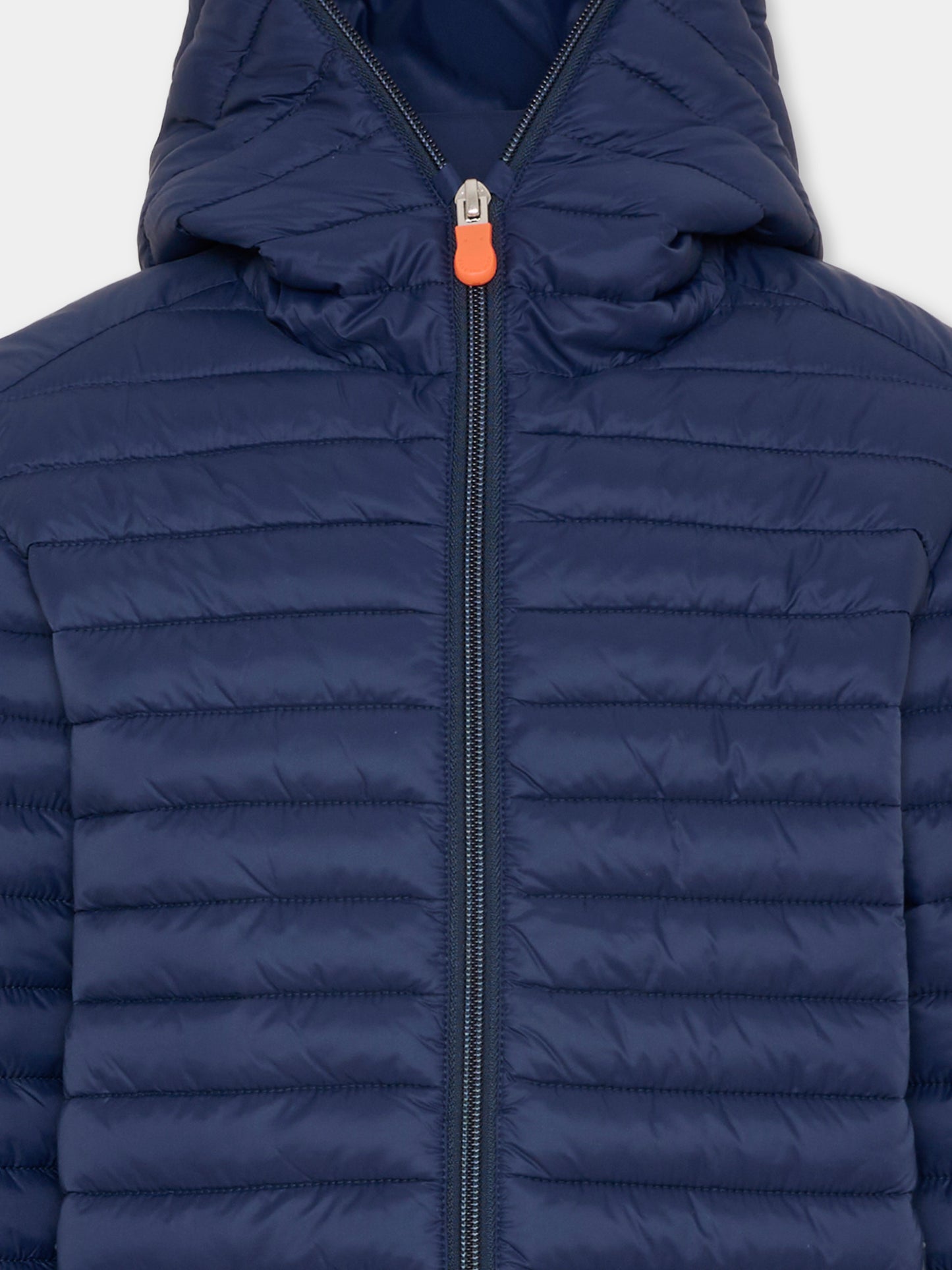 Piumino Giga blu per bambino con logo,Save The Duck Kids,J30650B GIGA22 90000