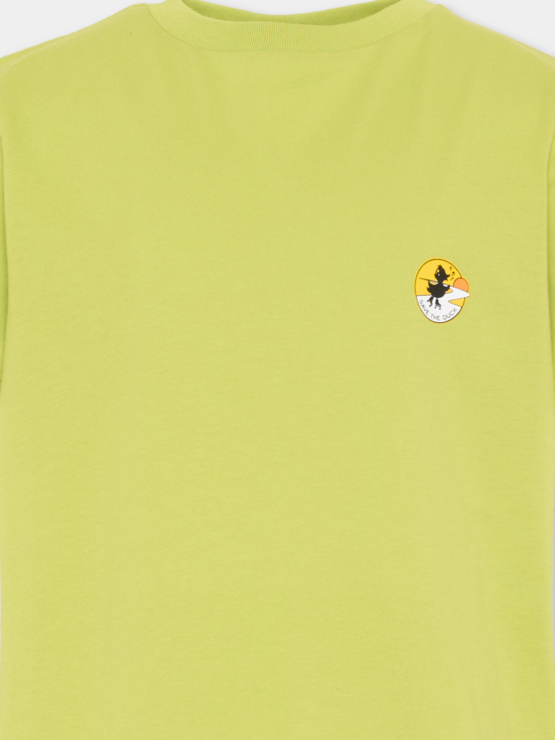 T-shirt verde per bambino con logo,Save The Duck Kids,JT1732X BESY22 50080