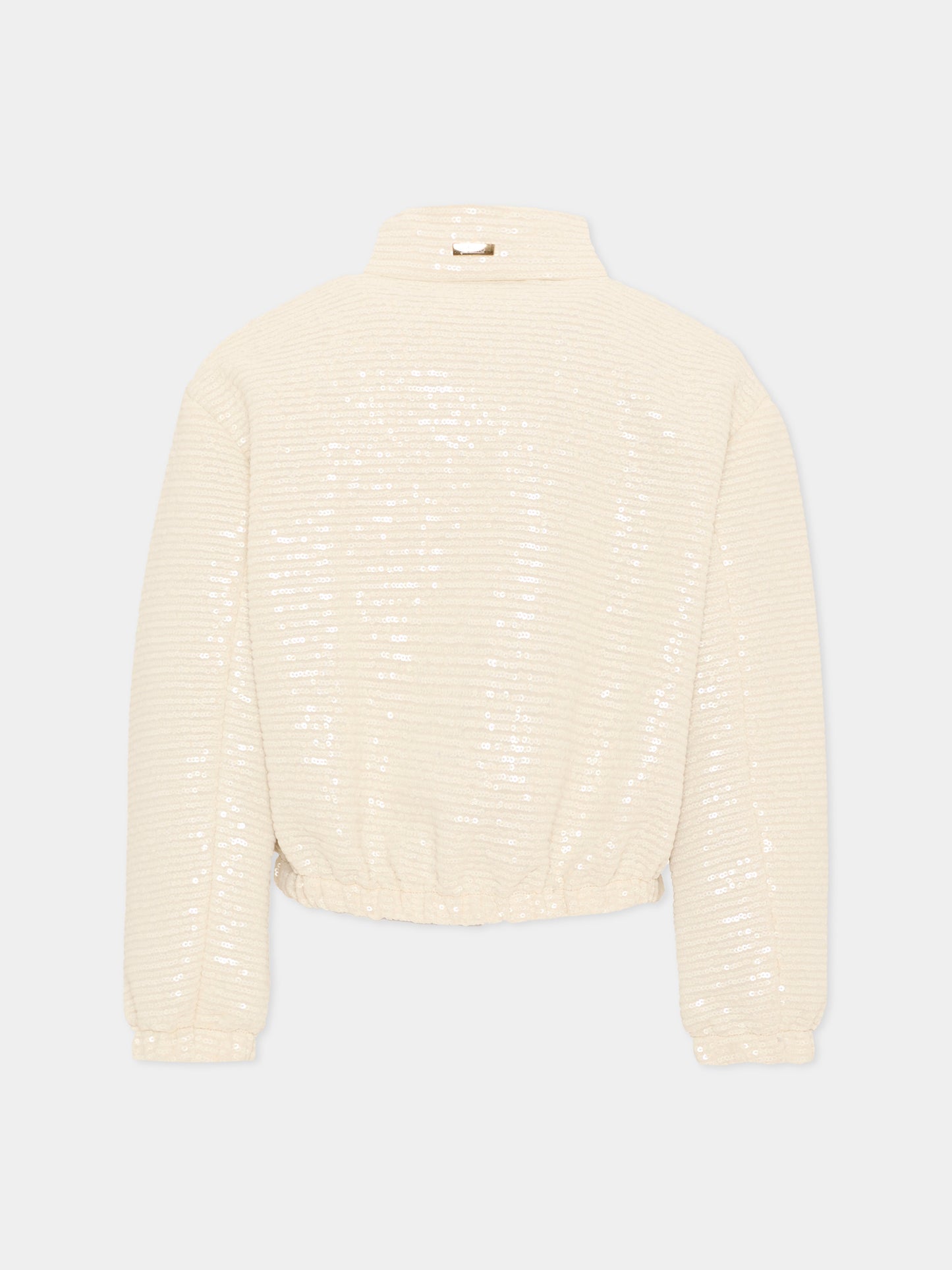 Bomber avorio per bambina con paillettes,Herno Kids,GI000095G 12862S 1200